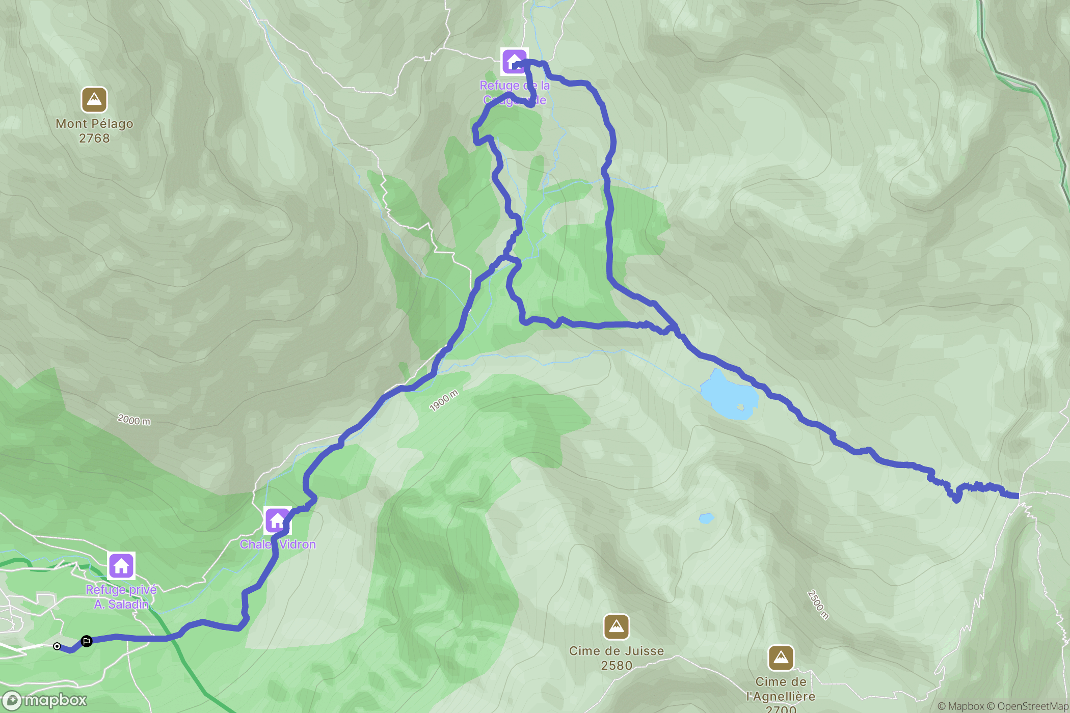 Saint-Martin-Vésubie : carte du parcours de randonnée - France