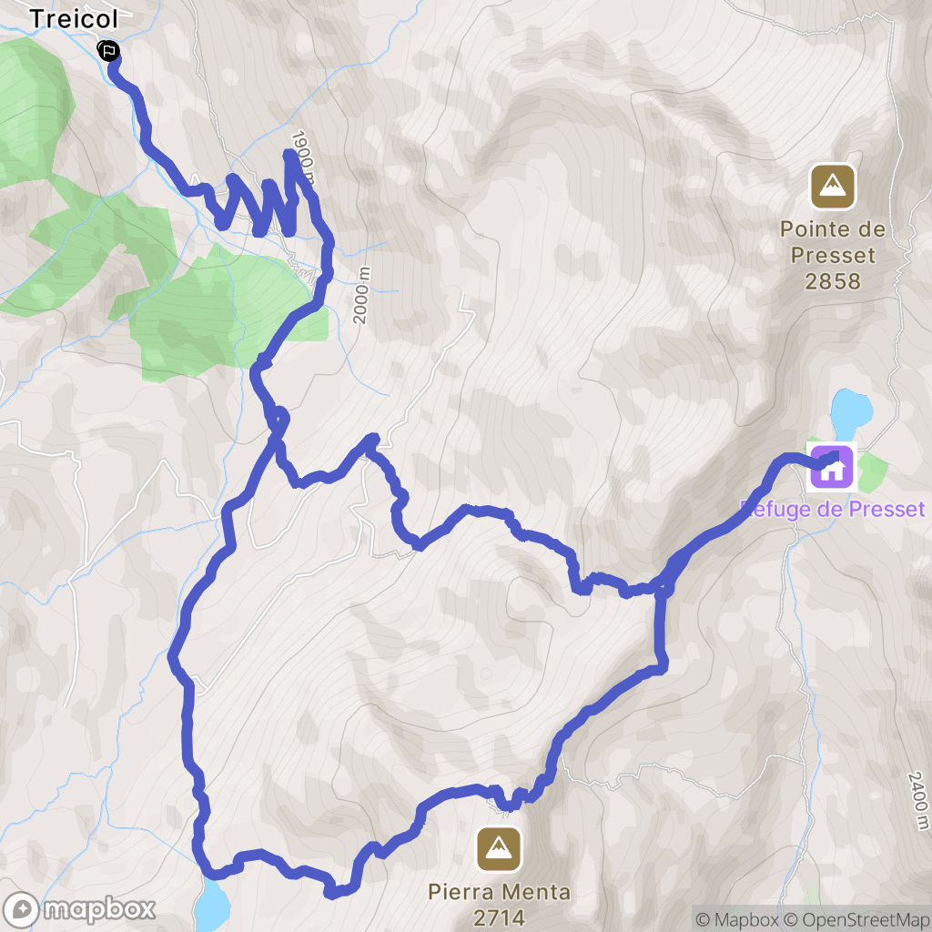 Treicol, Beaufort : carte du parcours de randonnée - France