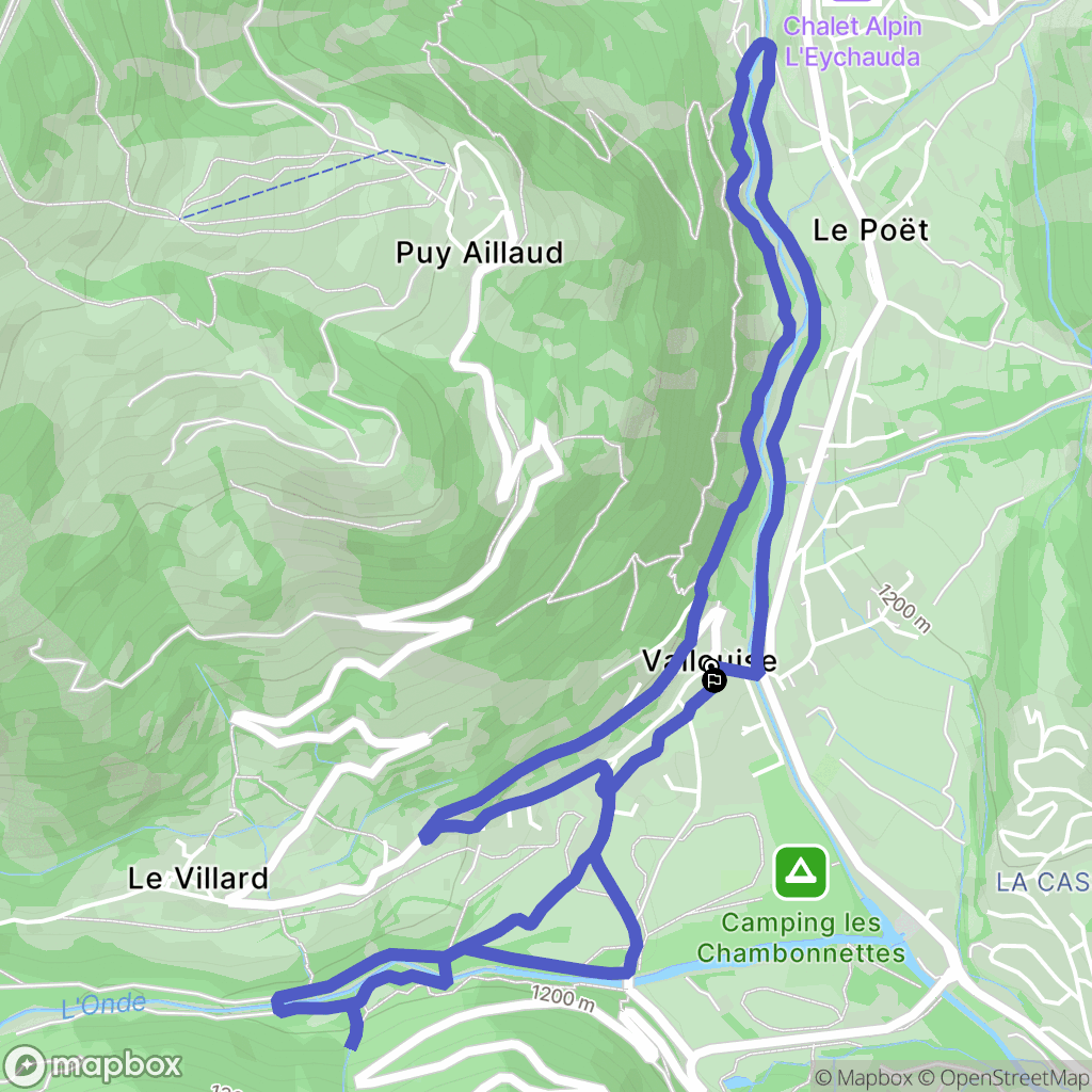 Vallouise : carte du parcours de randonnée - France