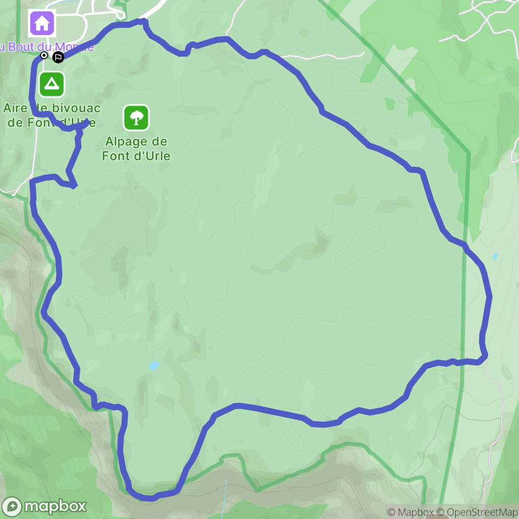 Font d'Urle : carte du parcours de randonnée - France