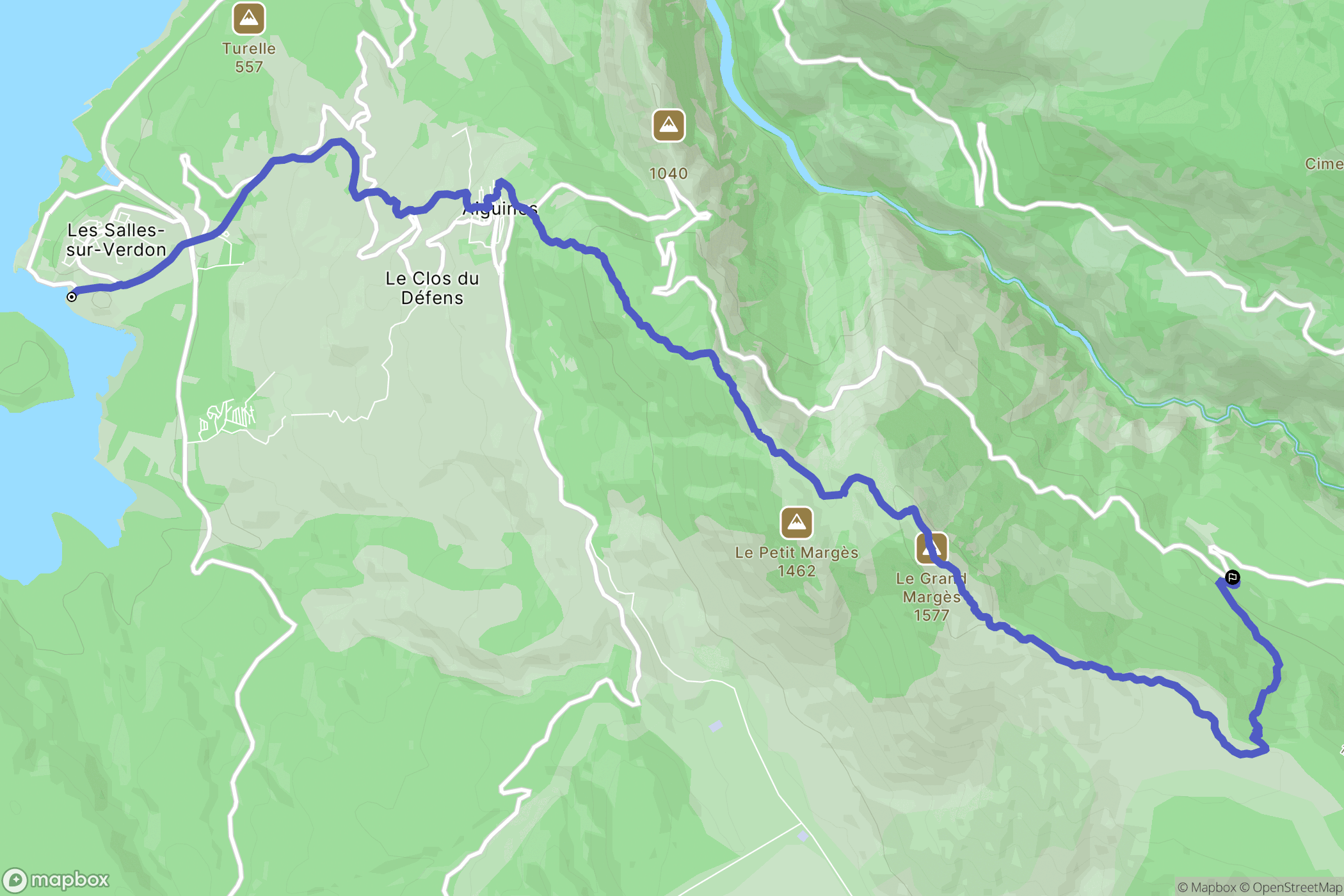 Les Salles-sur-Verdon : carte du parcours de randonnée - France