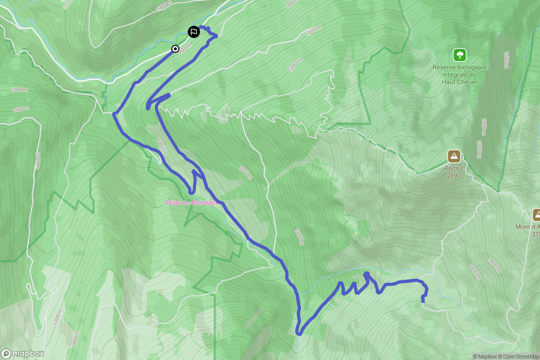 École-en-Bauges : carte du parcours de randonnée - France