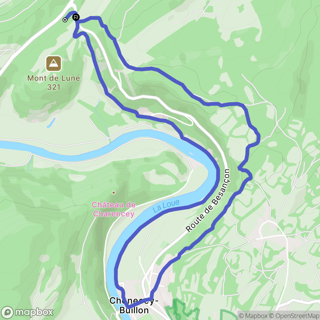 Chenecey-Buillon : carte du parcours de randonnée - France