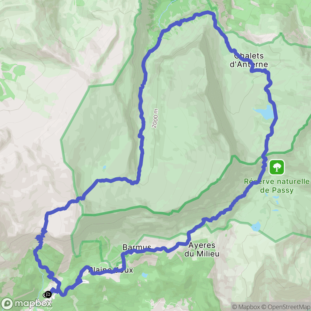 Praz Coutant, Passy: routekaart voor buitenactiviteiten - France