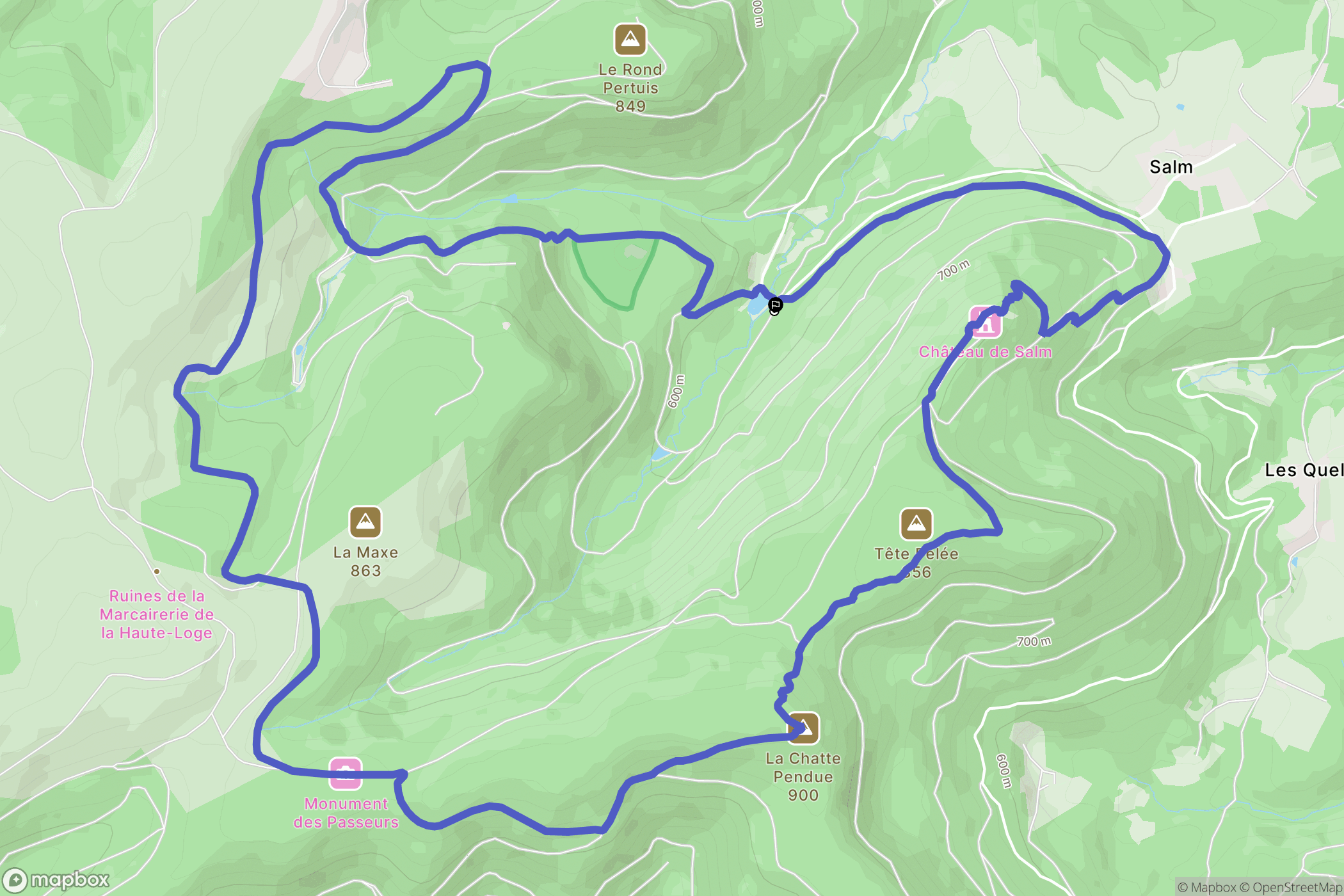 La Broque : carte du parcours de randonnée - France