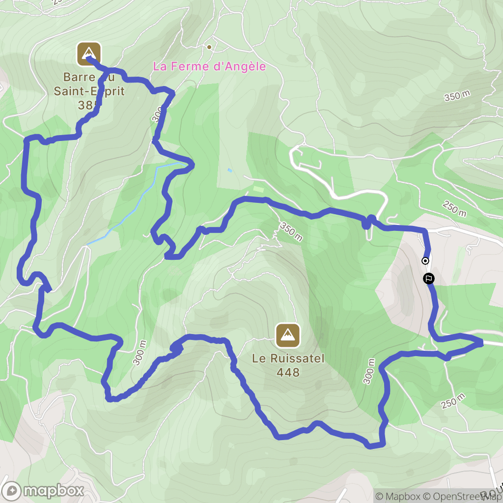 Ruissatel, Aubagne : carte du parcours de randonnée - France