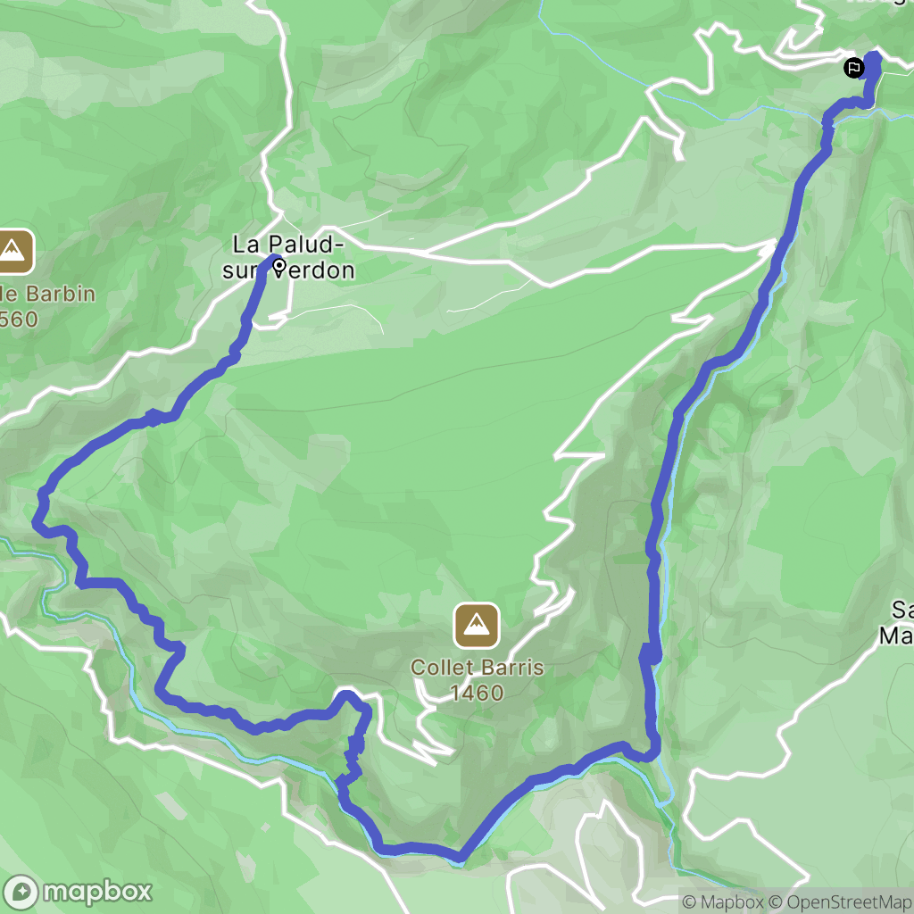 Le Palud-sur-Verdon : carte du parcours de randonnée - France