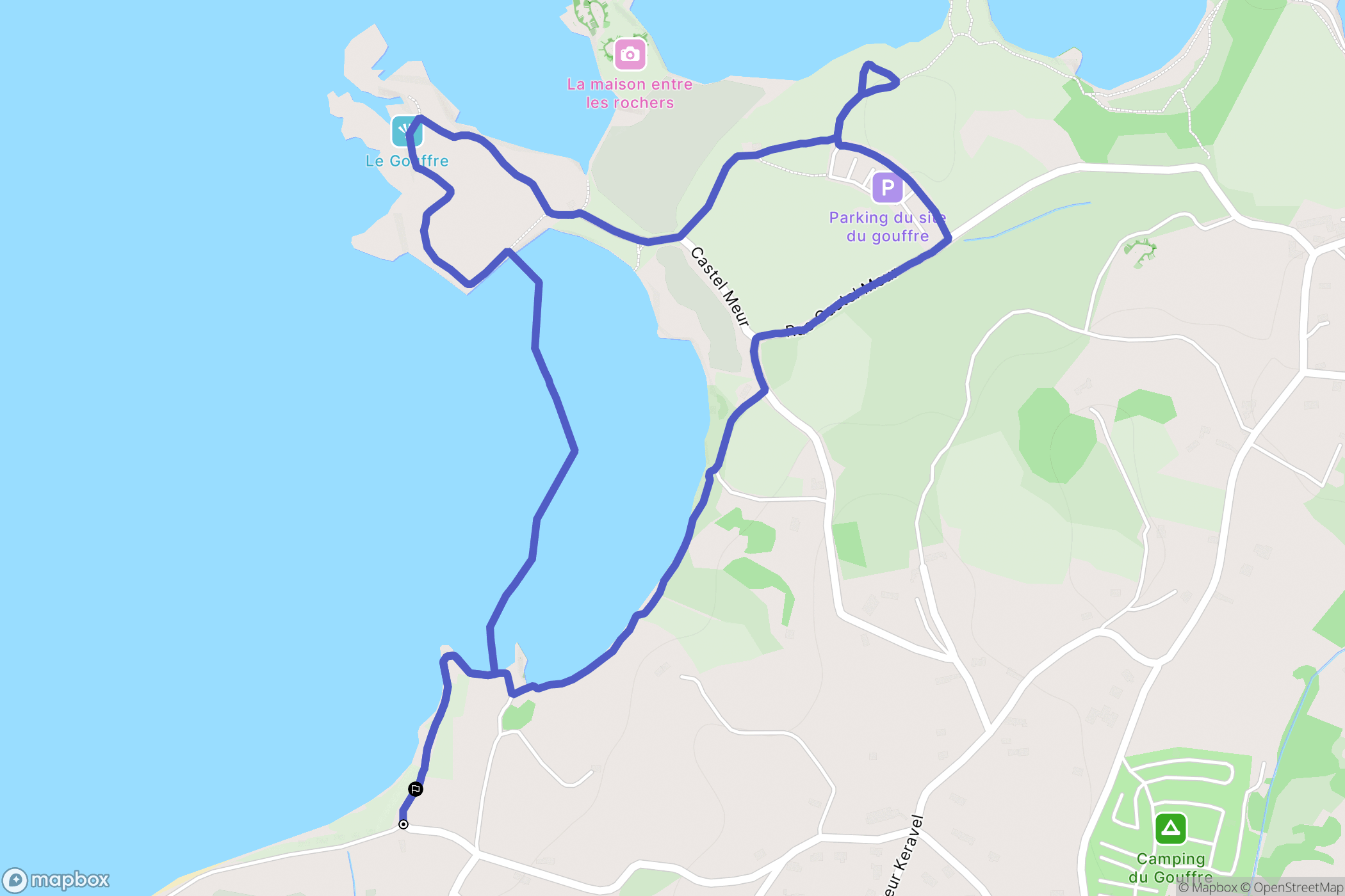 Poul Stripo, Plougrescant : carte du parcours de randonnée - France