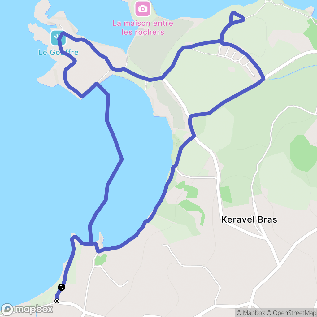 Poul Stripo, Plougrescant : carte du parcours de randonnée - France