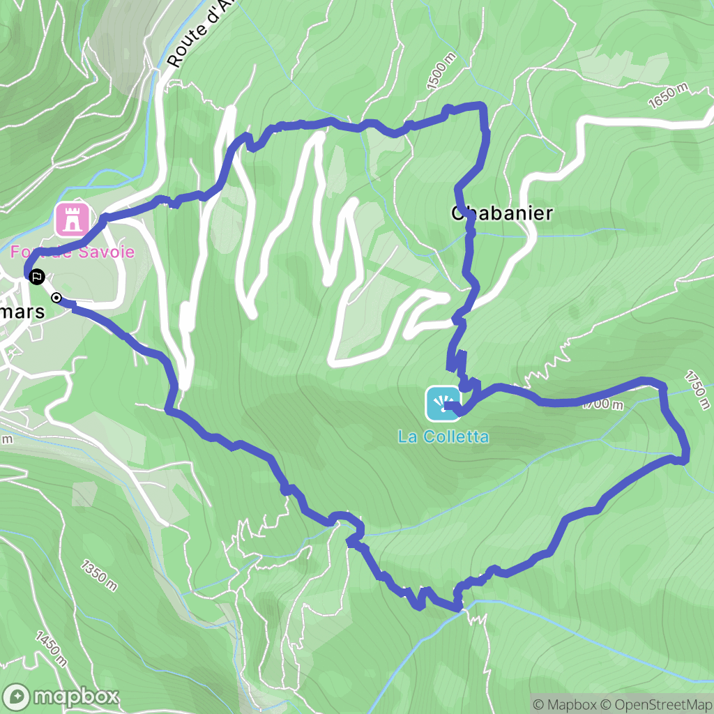 Colmars-les-Alpes : carte du parcours de randonnée - France