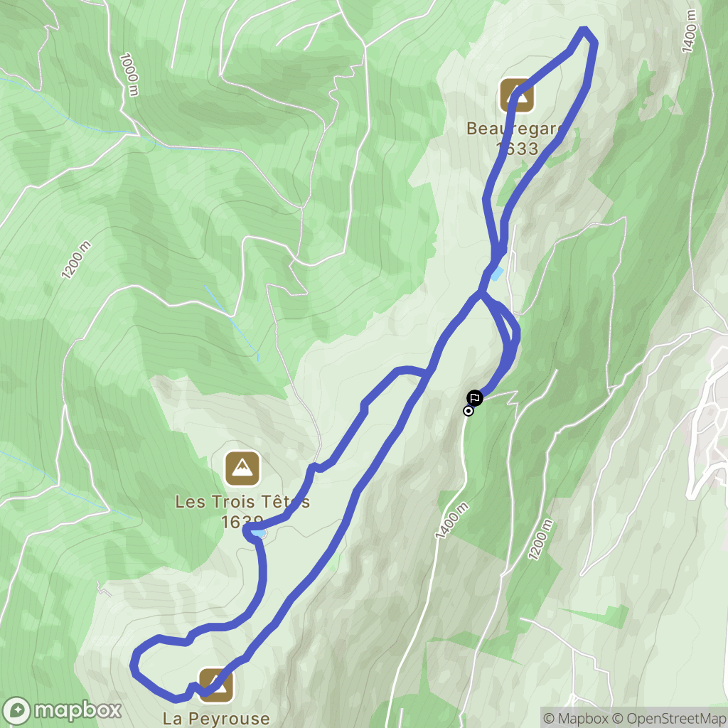 Chalet de l'As, Notre-Dame-de-Vaulx : carte du parcours de randonnée - France