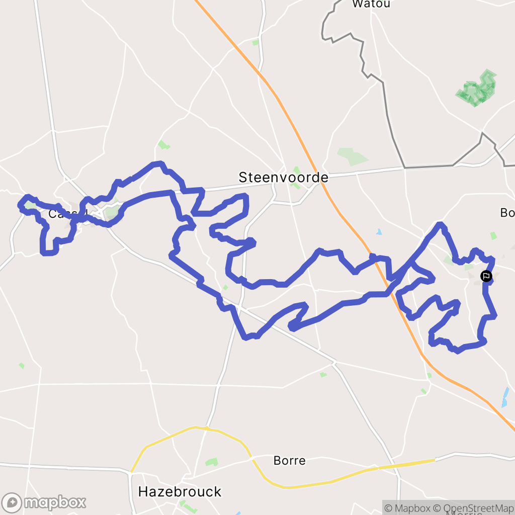 Godewaersvelde : carte du parcours de randonnée - France