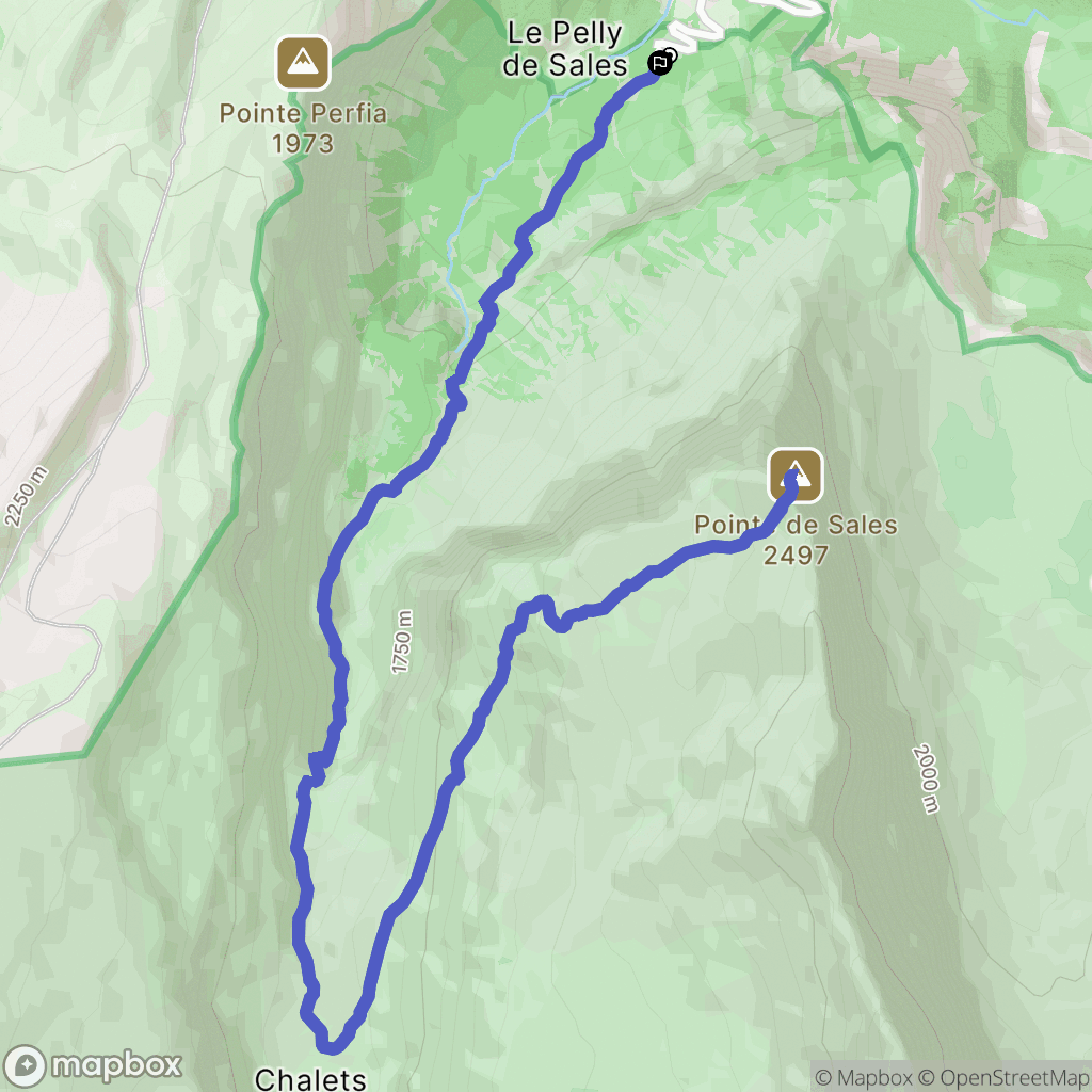 Le Lignon d'en Haut, Sixt-Fer-à-Cheval : carte du parcours de randonnée - France