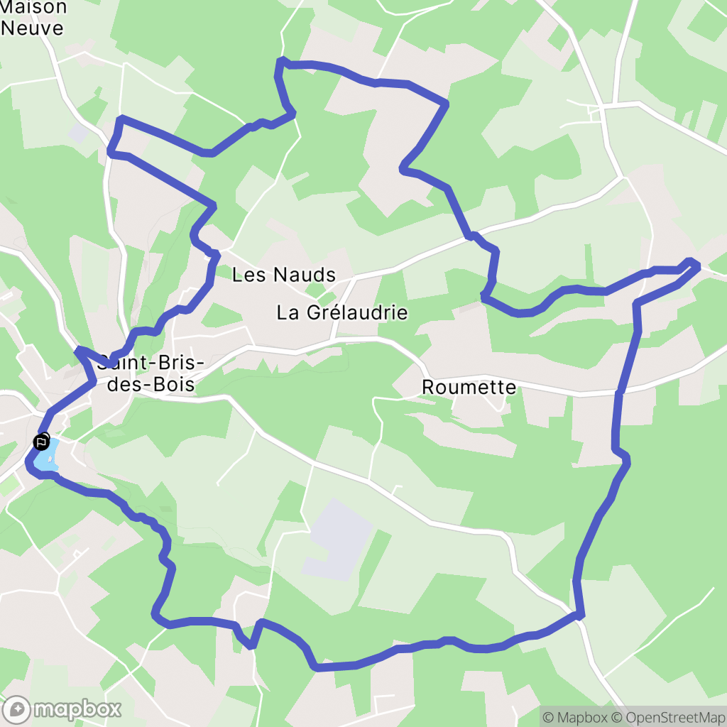 Saint-Bris-des-Bois : carte du parcours de randonnée - France