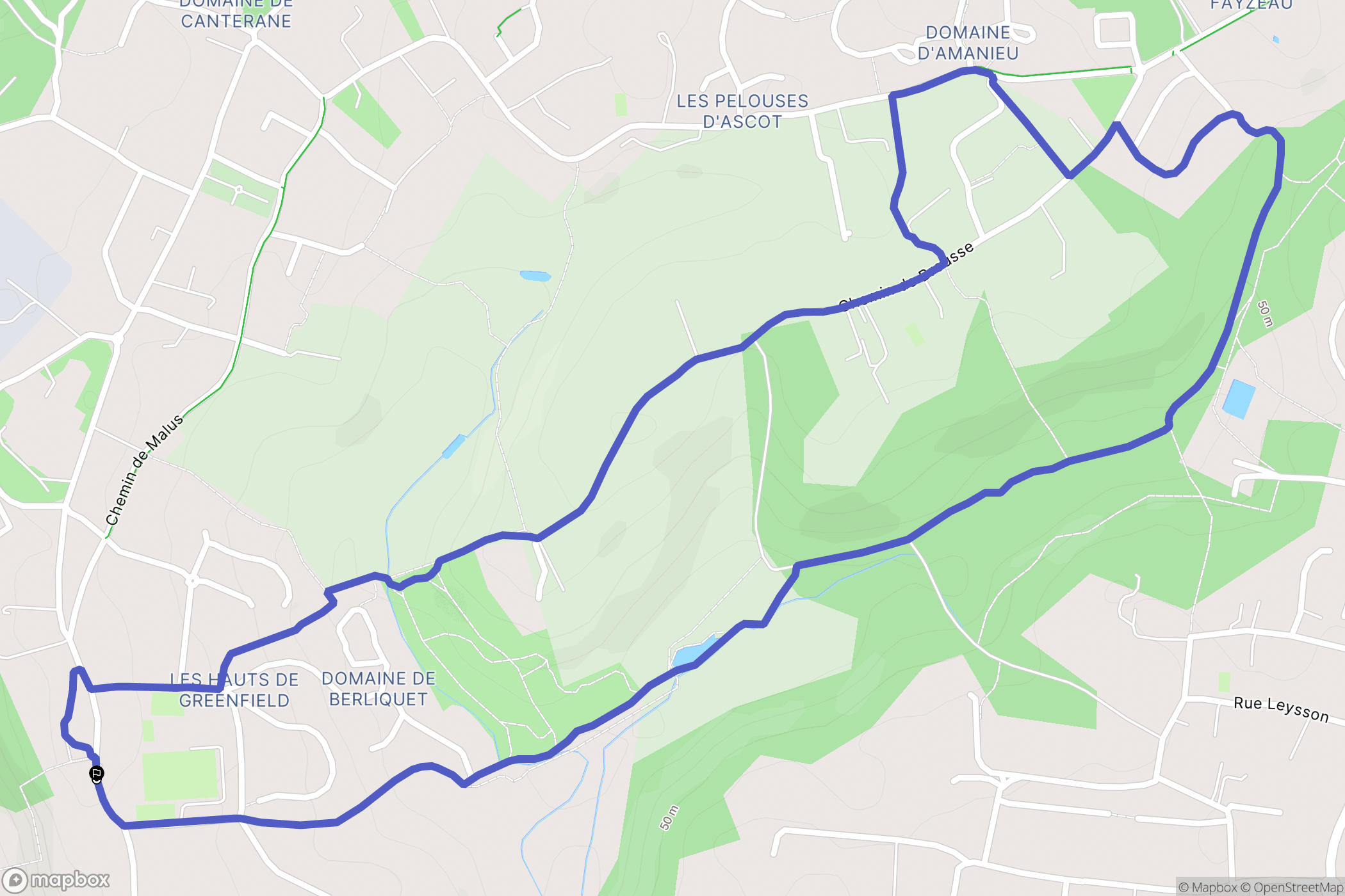 Bouliac, Bordeaux : carte du parcours de randonnée - France