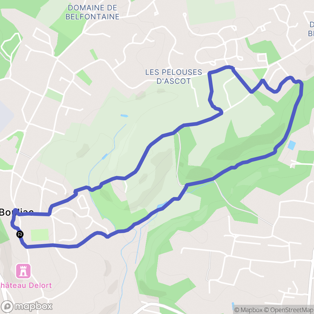 Bouliac, Bordeaux : carte du parcours de randonnée - France