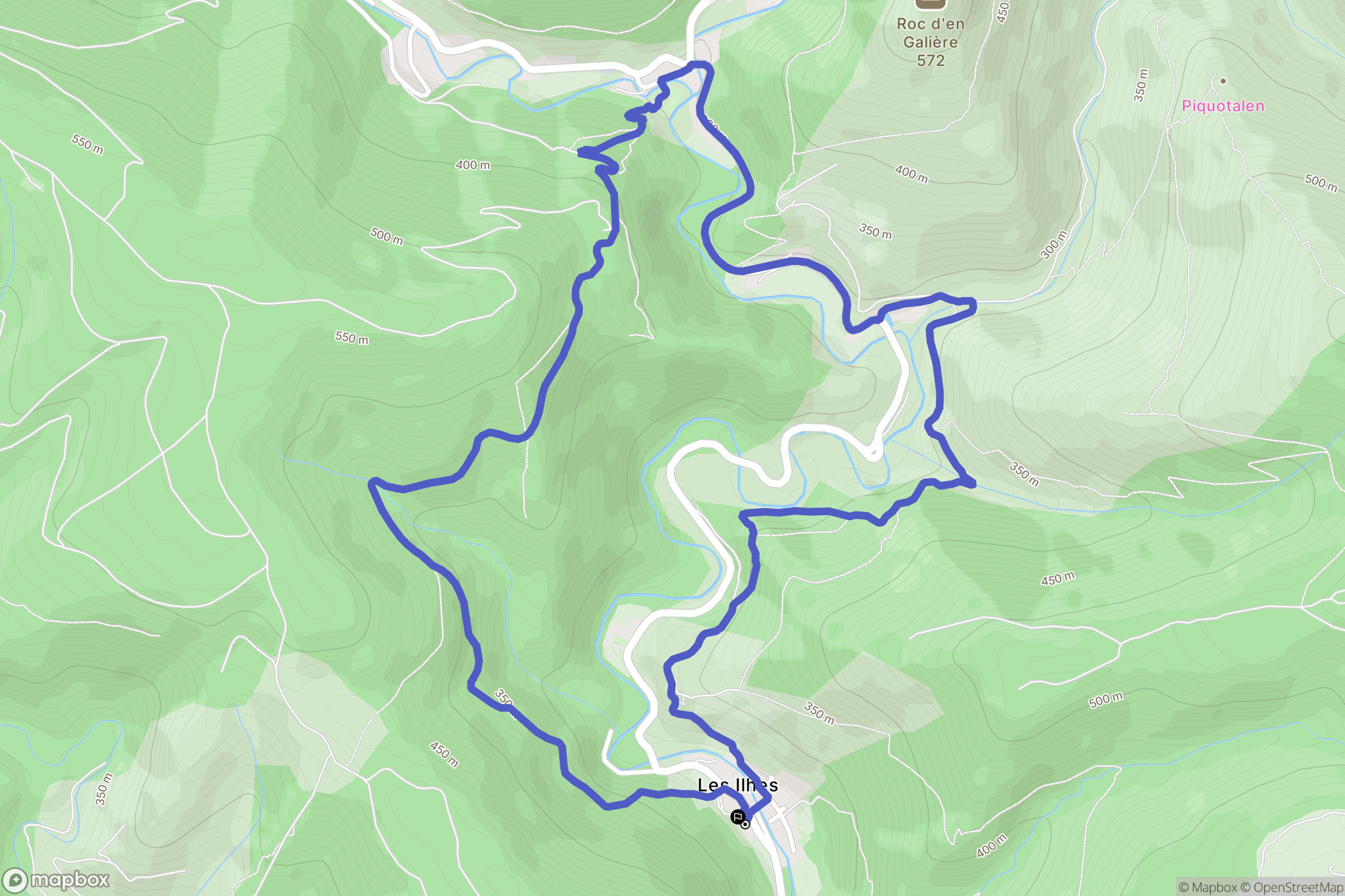 Ilhes-en-Cabardès : carte du parcours de randonnée - France