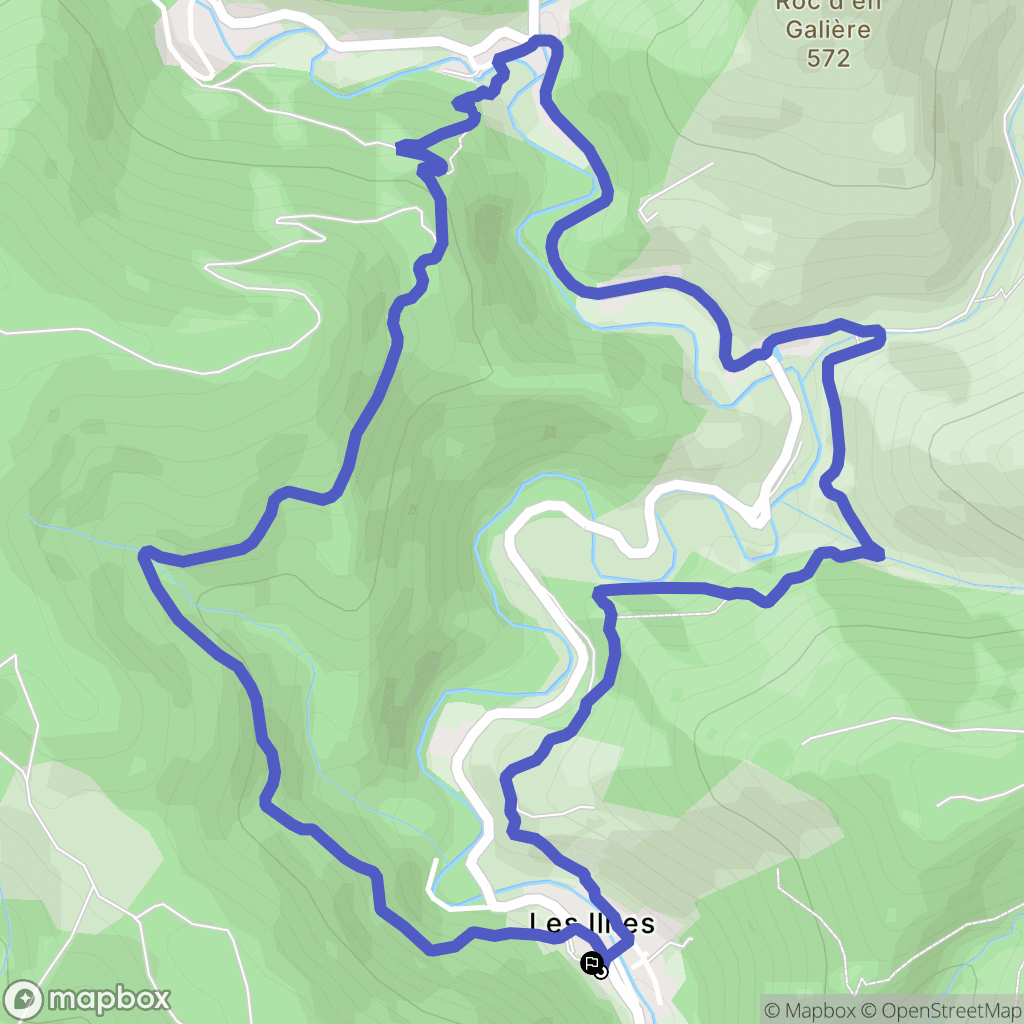 Ilhes-en-Cabardès : carte du parcours de randonnée - France