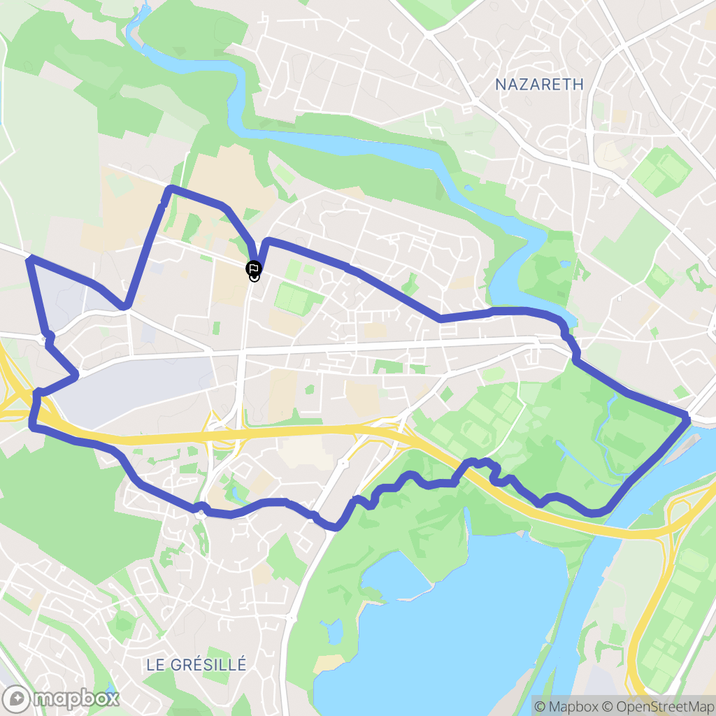 Angers : carte du parcours de randonnée - France