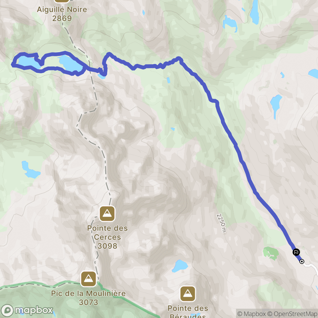 Cime de Laval, Névache : carte du parcours de randonnée - France