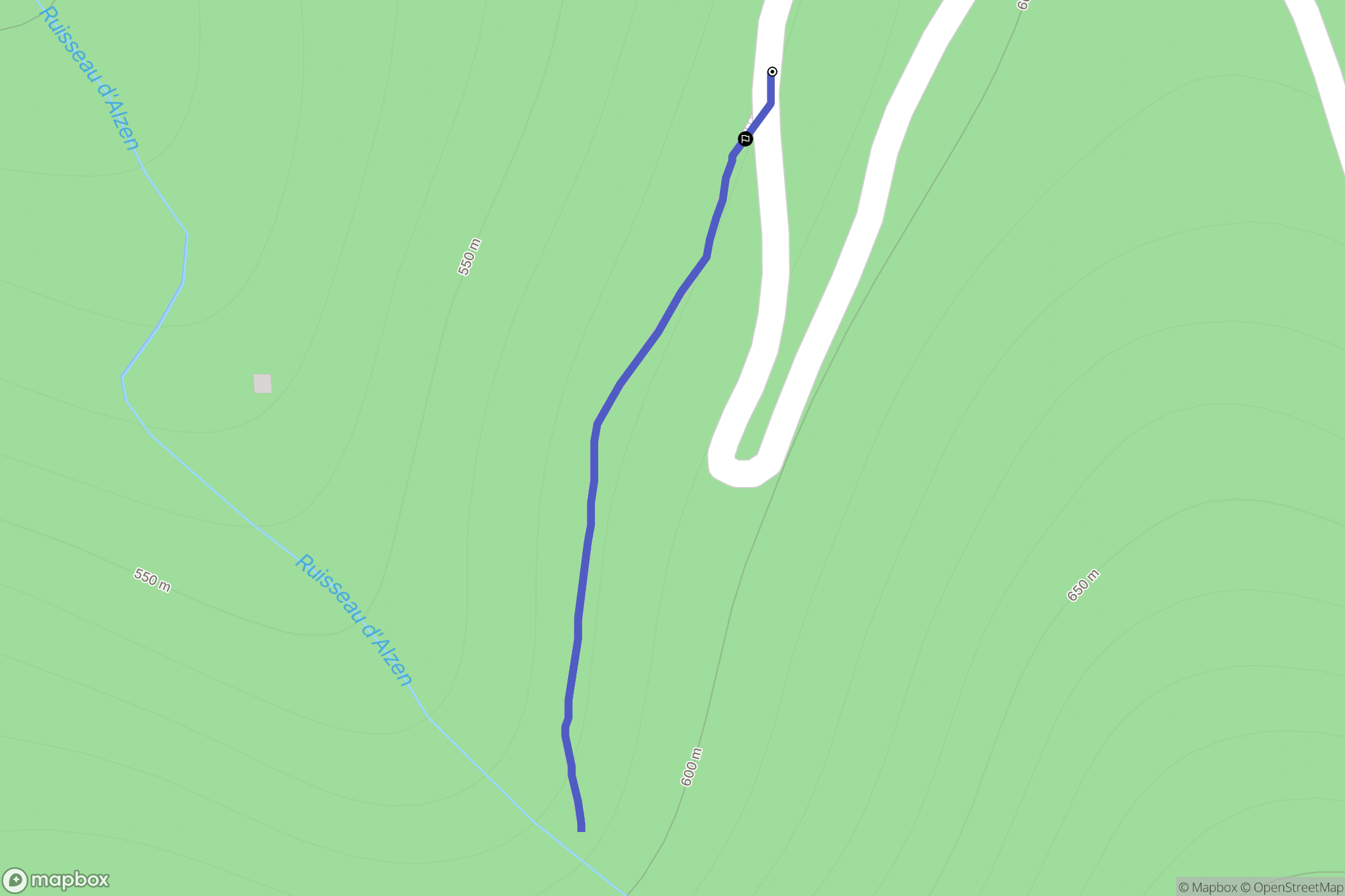 Alzen : carte du parcours de randonnée - France