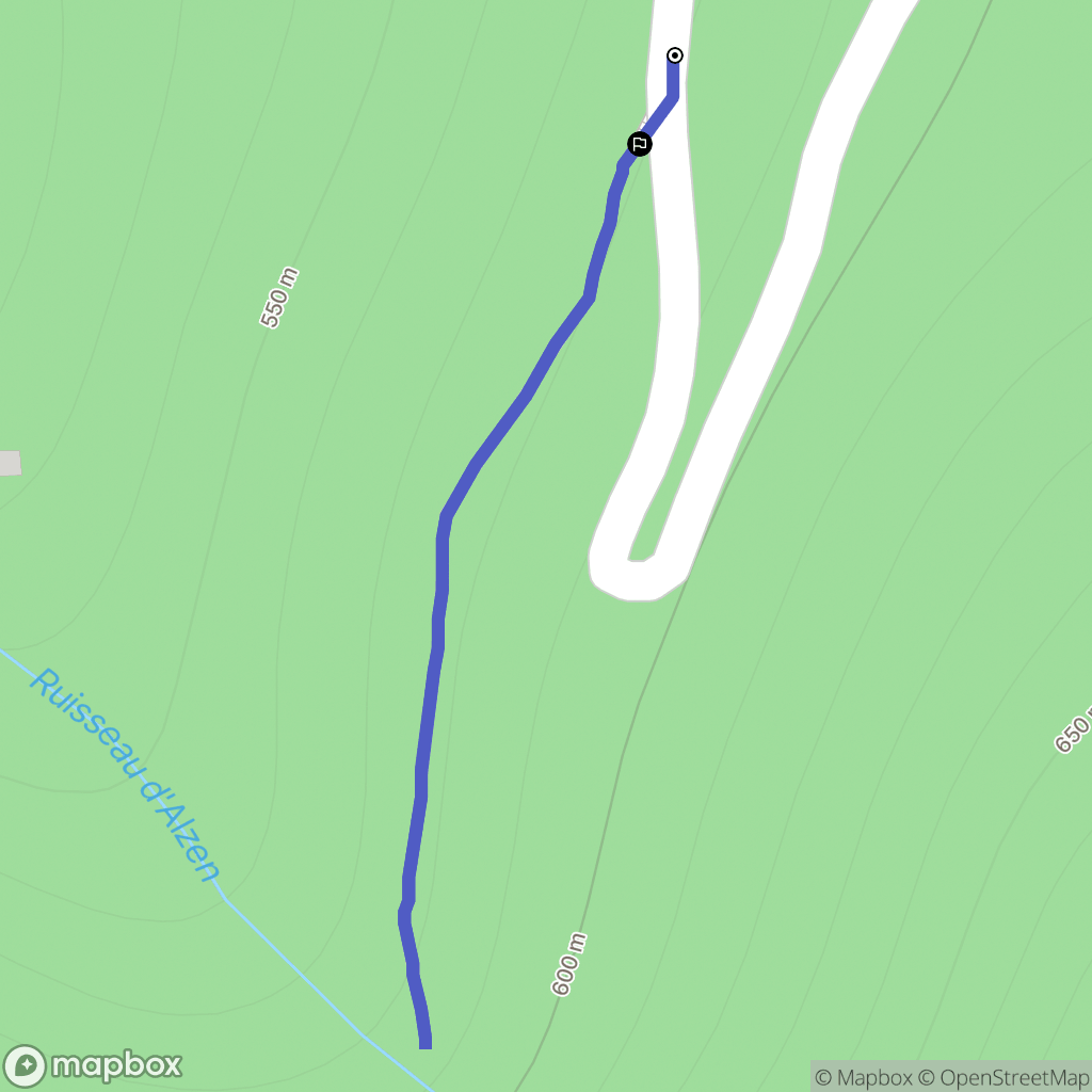 Alzen : carte du parcours de randonnée - France