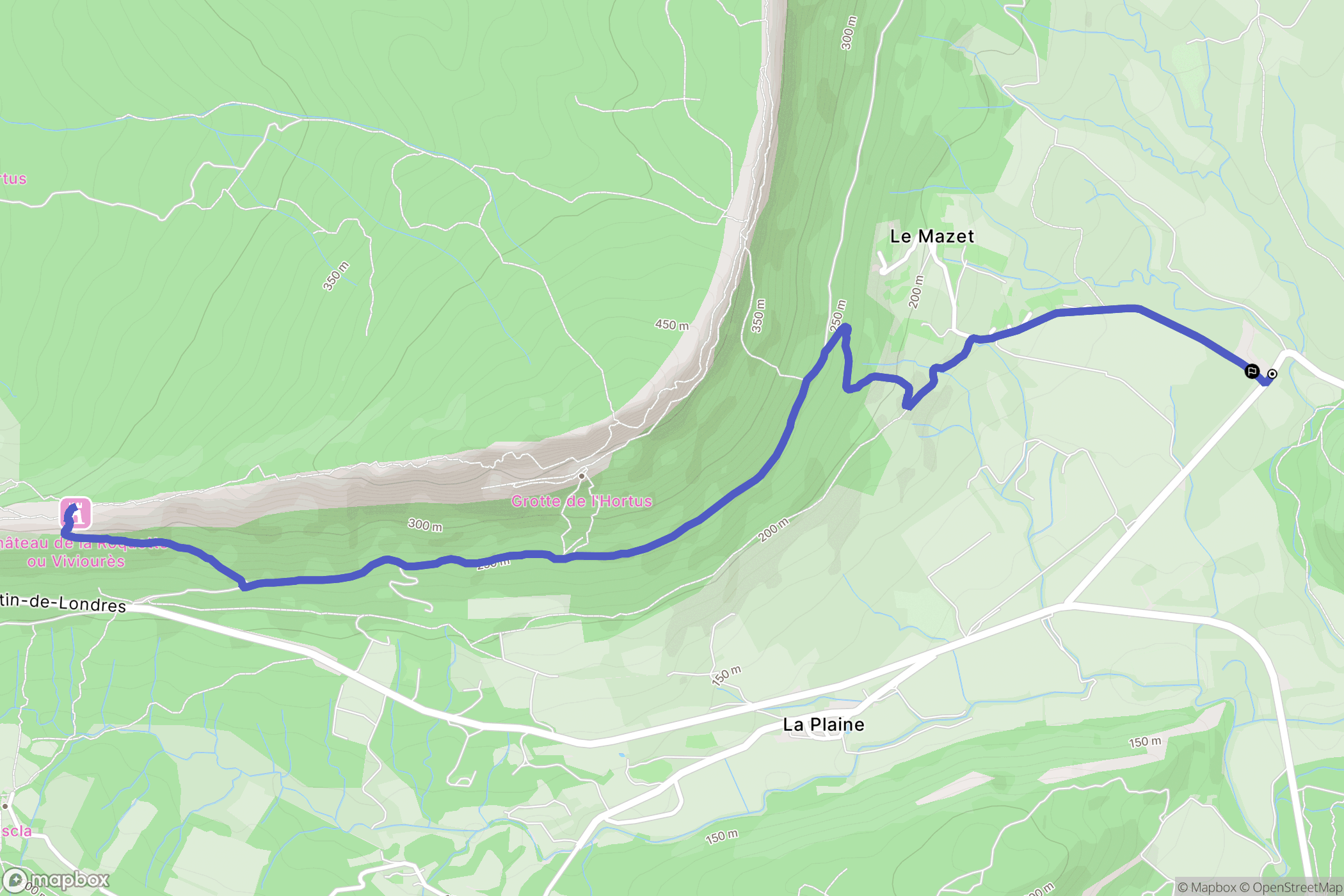 Saint-Mathieu-de-Tréviers, Valfaunès: routekaart voor buitenactiviteiten - France