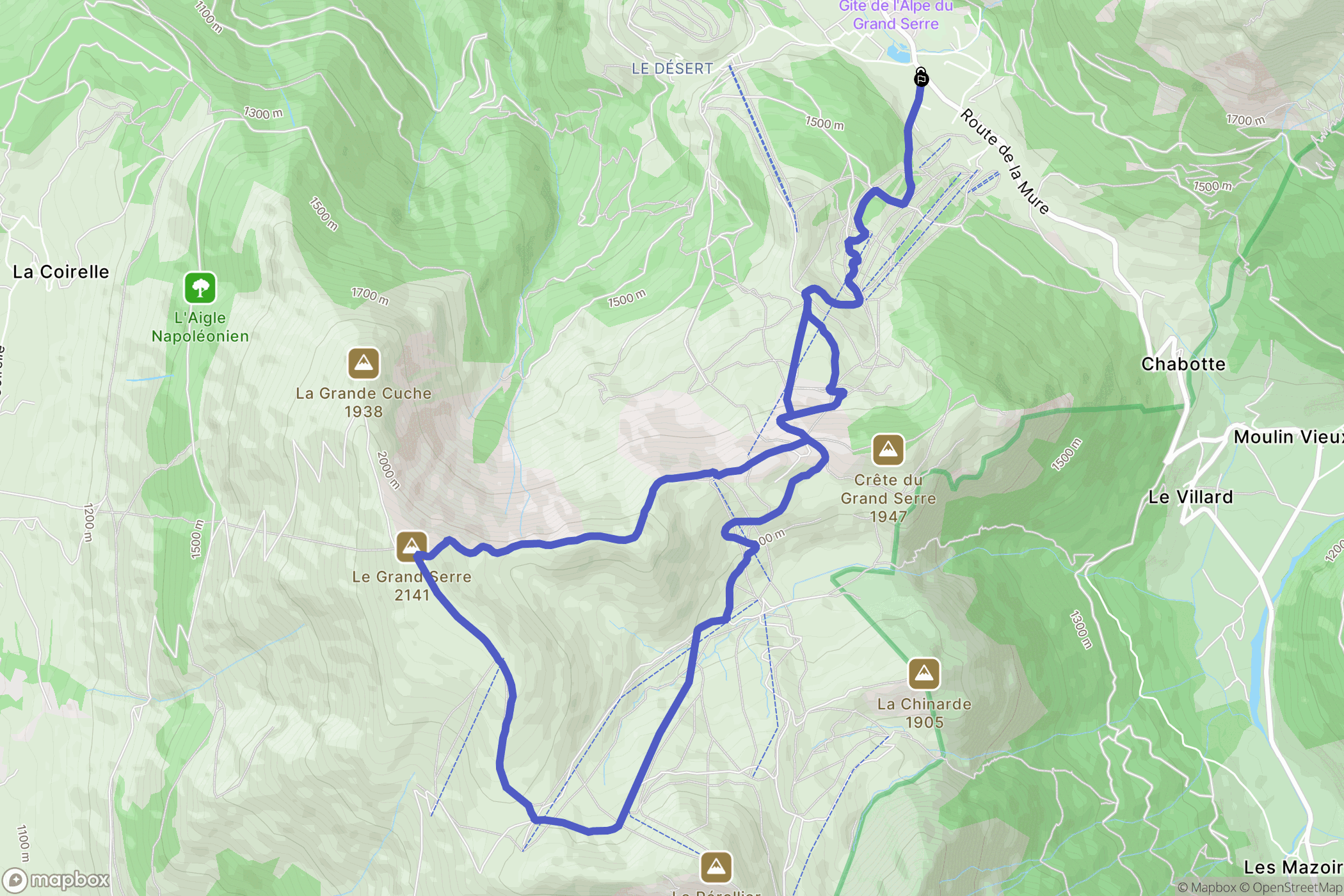Vizille : carte du parcours de randonnée - France