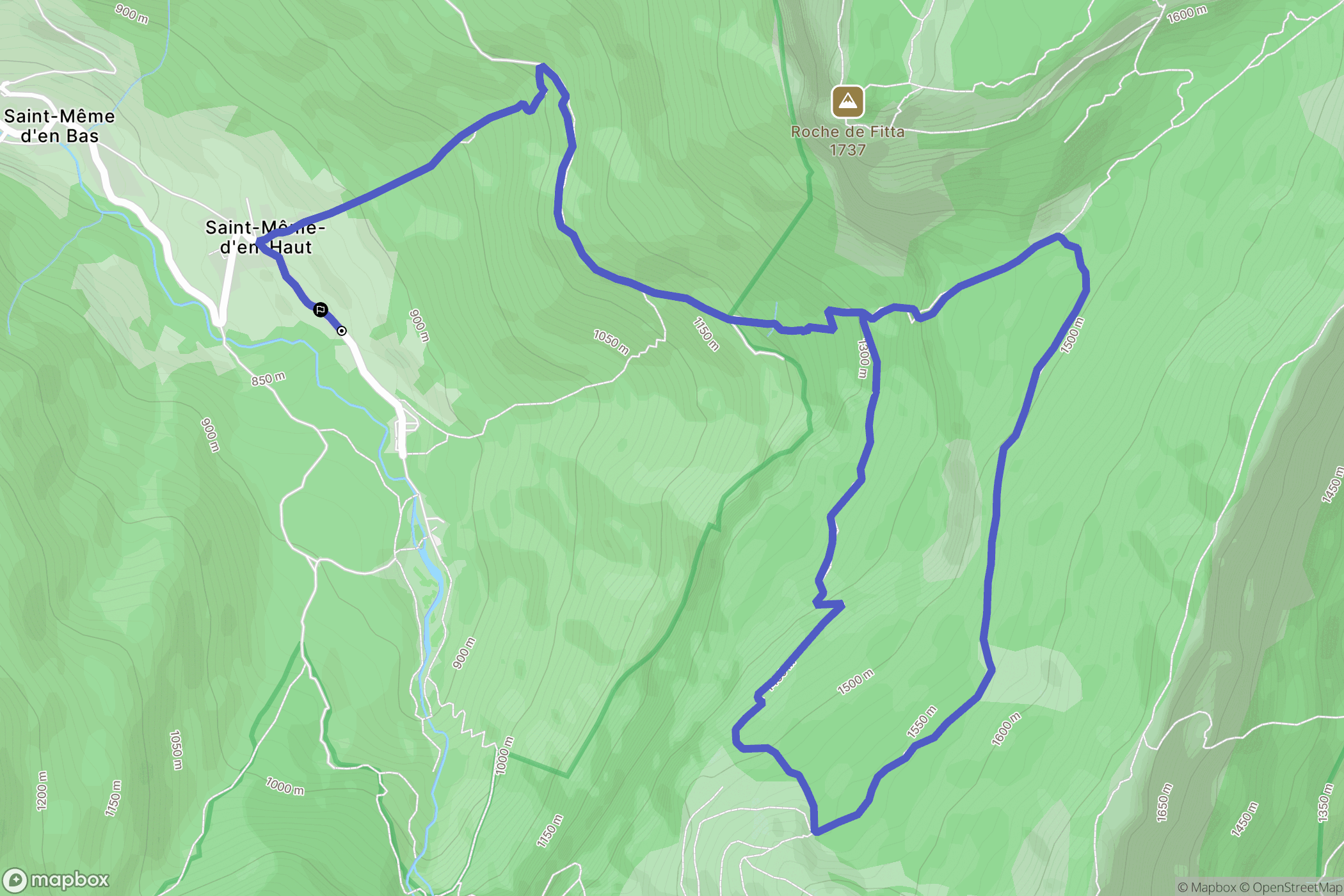 Saint-Même-d'en-Haut : carte du parcours de randonnée - France