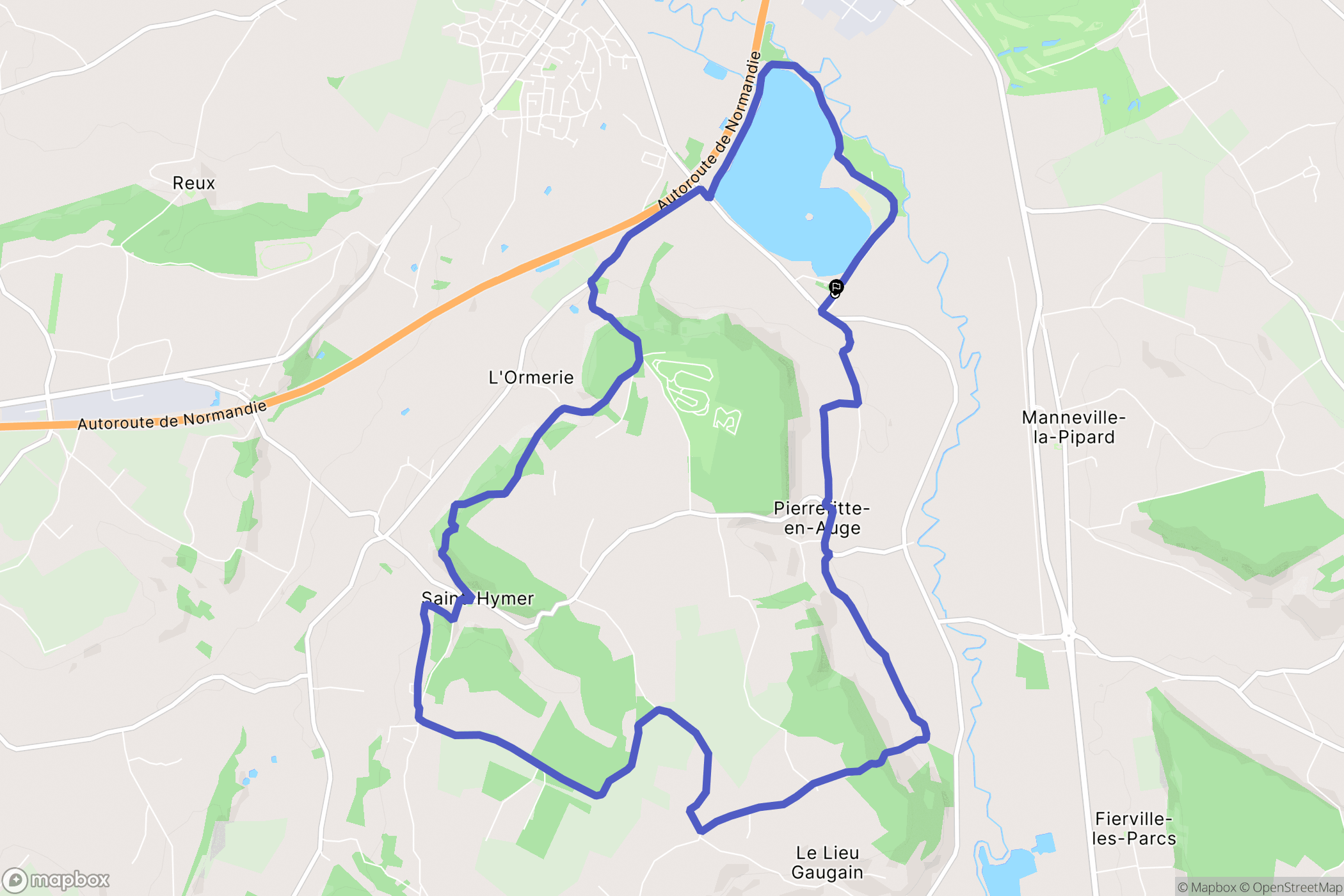Pont-l'Evêque : carte du parcours de randonnée - France