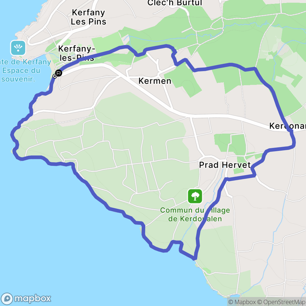 Kerfany-les-Pins : carte du parcours de randonnée - France