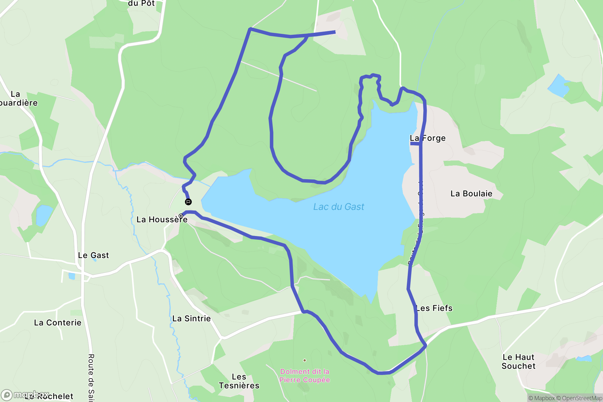 Le Gast : carte du parcours de randonnée - France