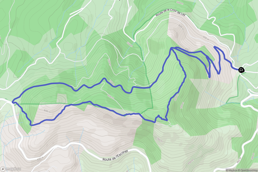 La Croix de Lay : carte du parcours de randonnée - France