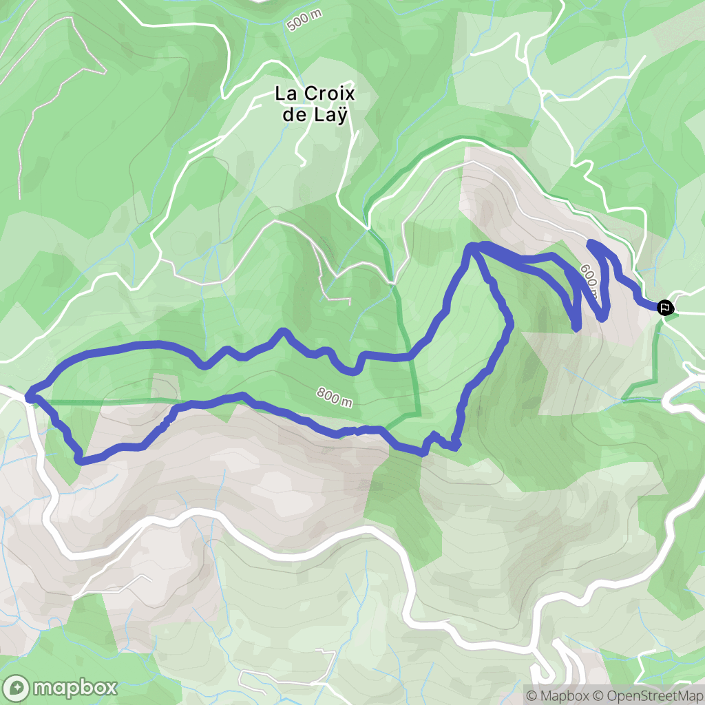 La Croix de Lay : carte du parcours de randonnée - France