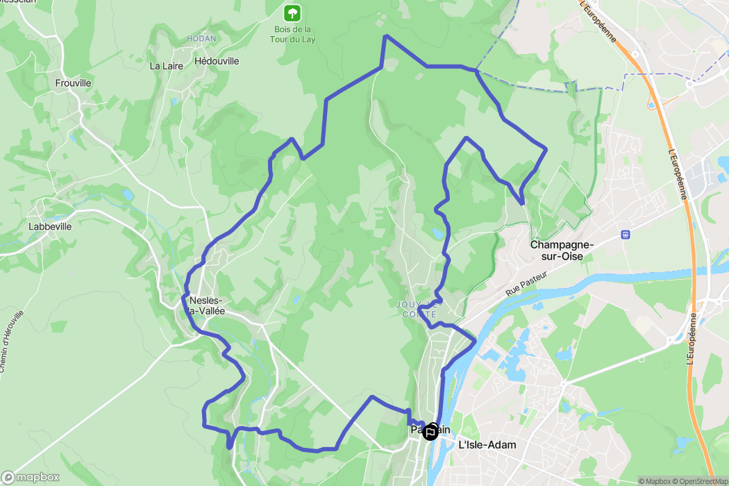 L'Isle-Adam : carte du parcours de randonnée - France