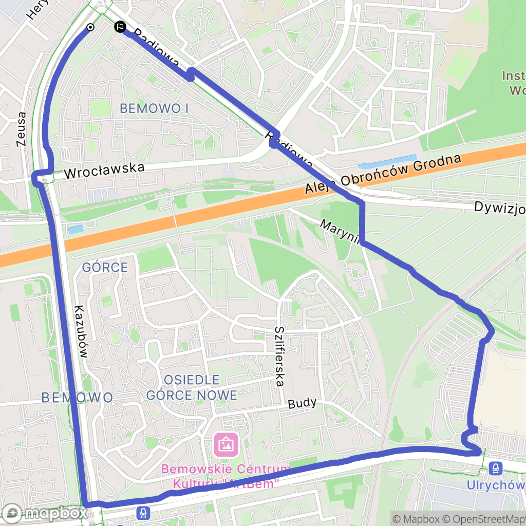 Warszawa: mapa trasy - Poland