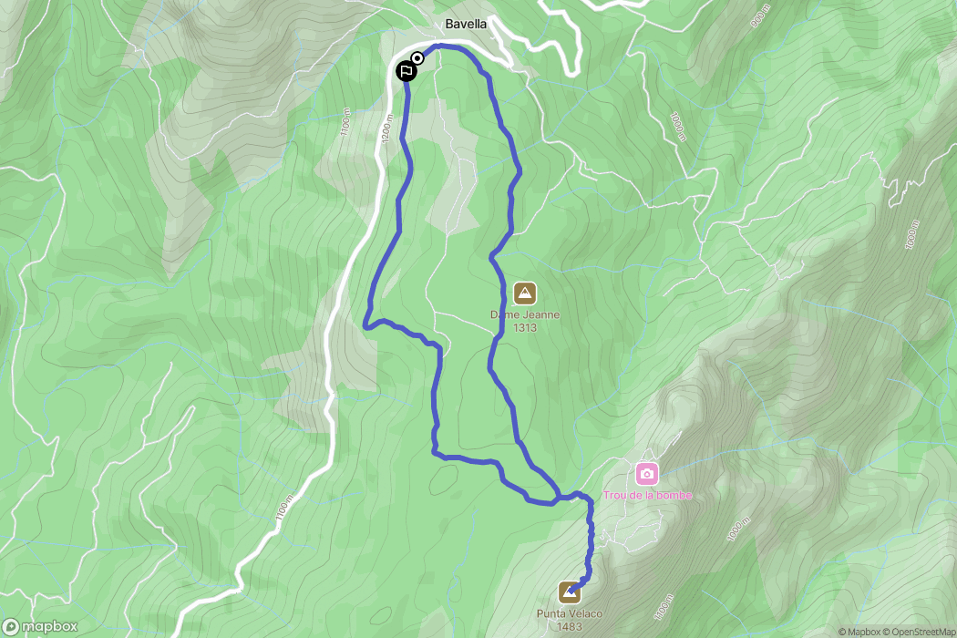 Bavella : carte du parcours de randonnée - France