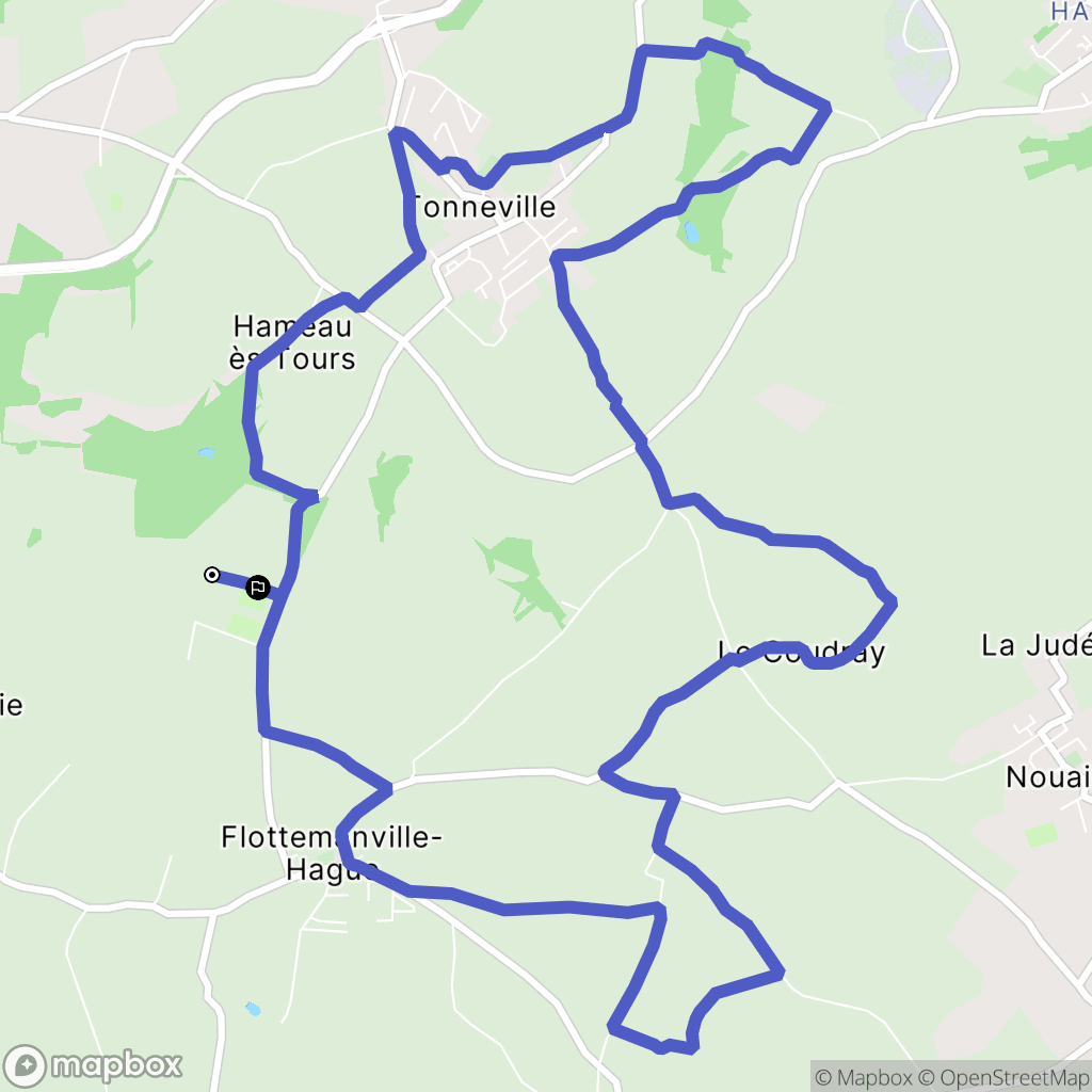 Flottemanville-Hague : carte du parcours de randonnée - France