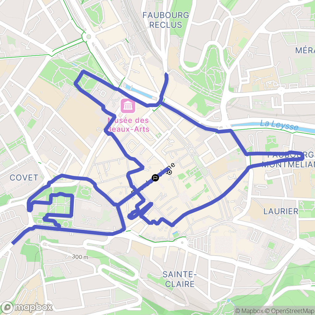 Chambéry : carte du parcours de randonnée - France