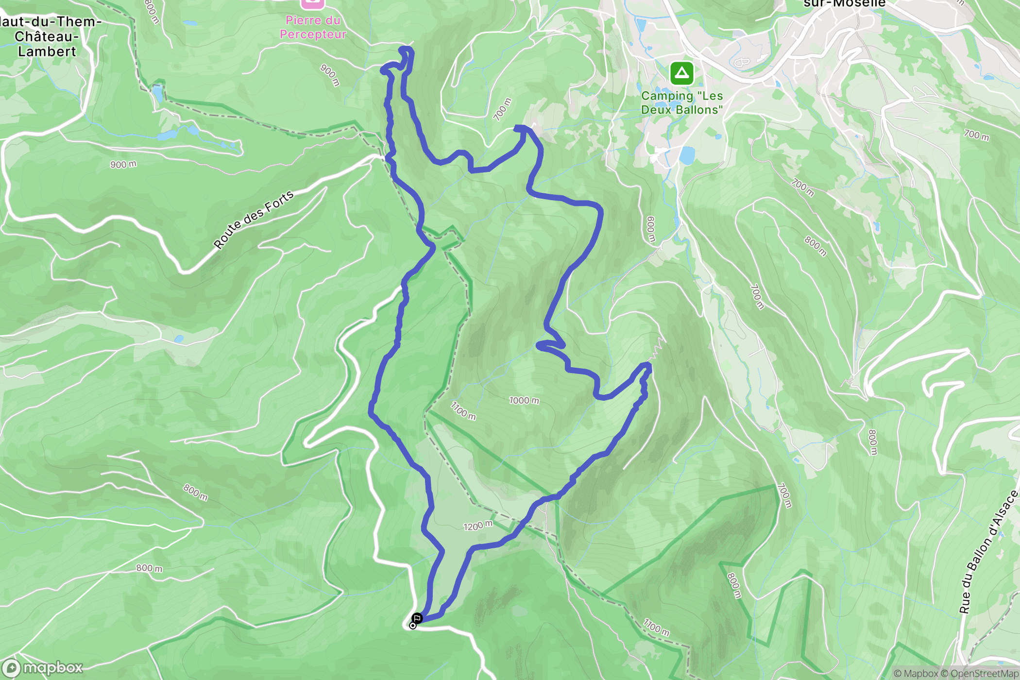 Haut-du-Them-Château-Lambert : carte du parcours de randonnée - France