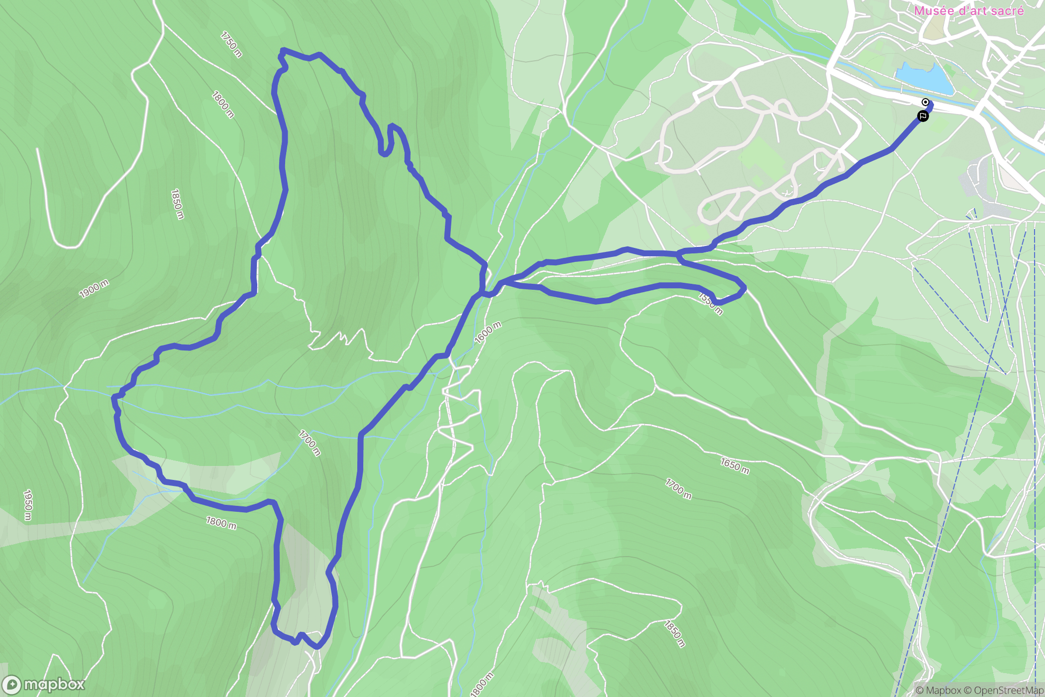 Monêtier-les-Bains : carte du parcours de randonnée - France