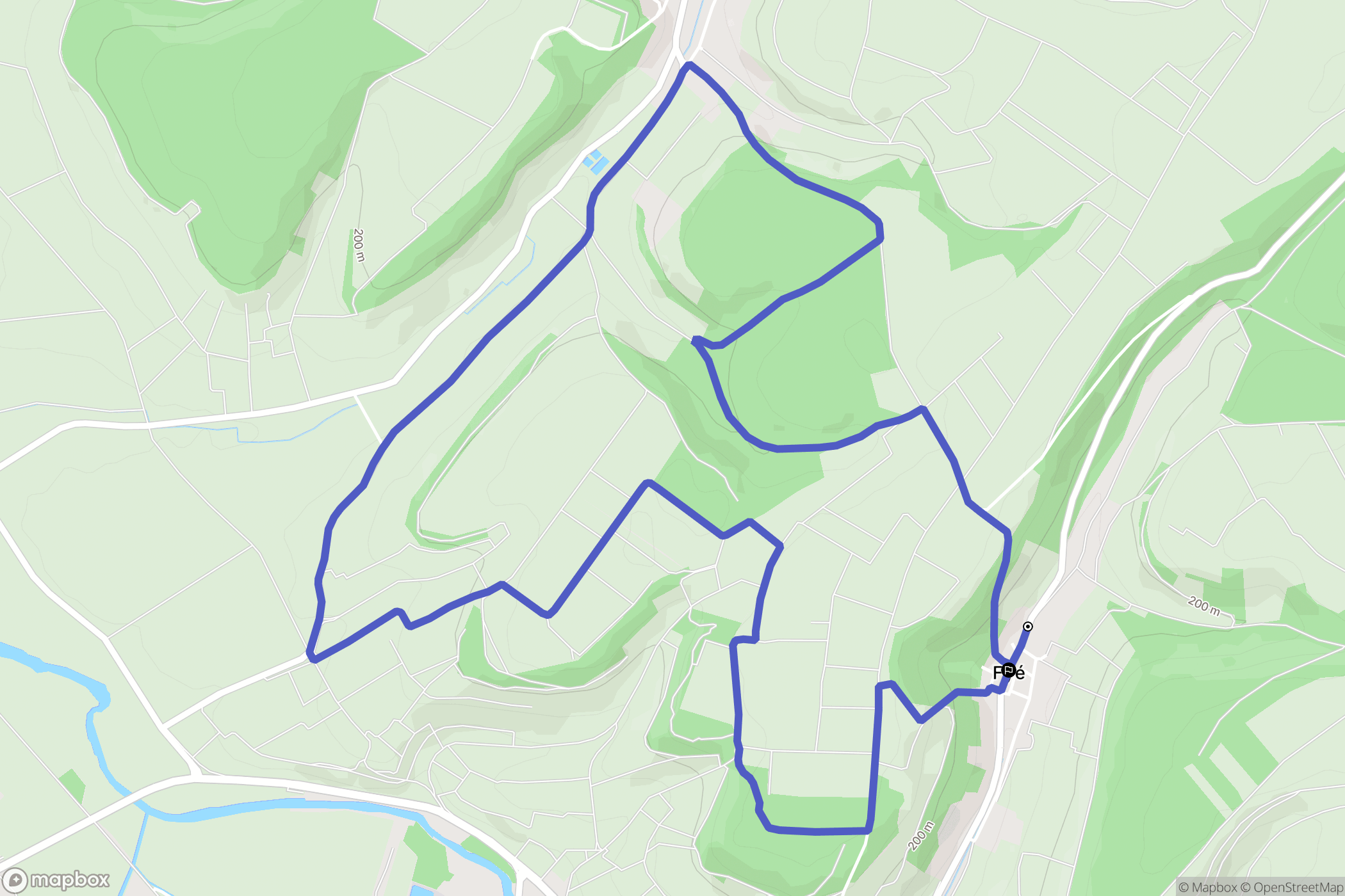 Fyé : carte du parcours de randonnée - France
