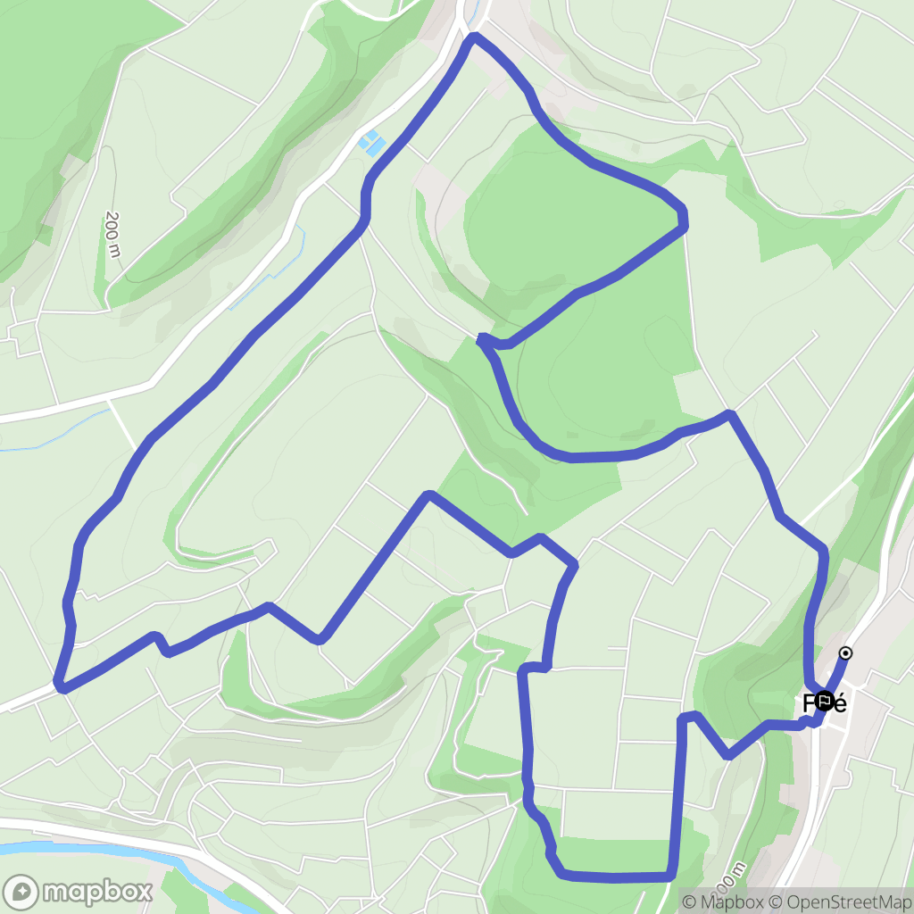 Fyé : carte du parcours de randonnée - France