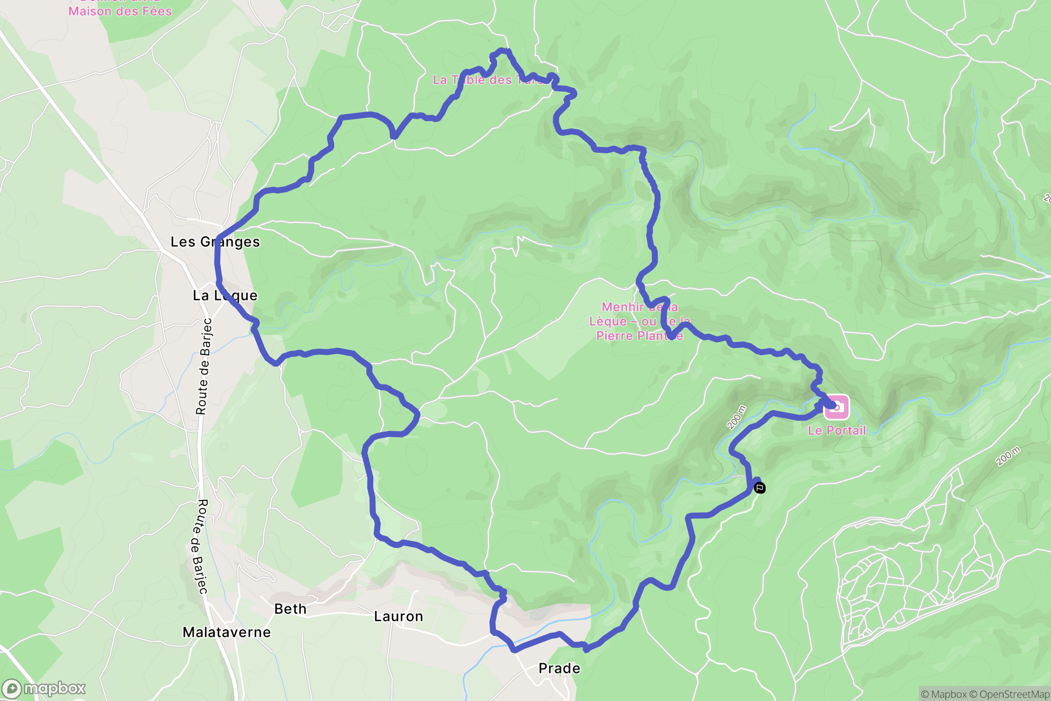 Malataverne : carte du parcours de randonnée - France