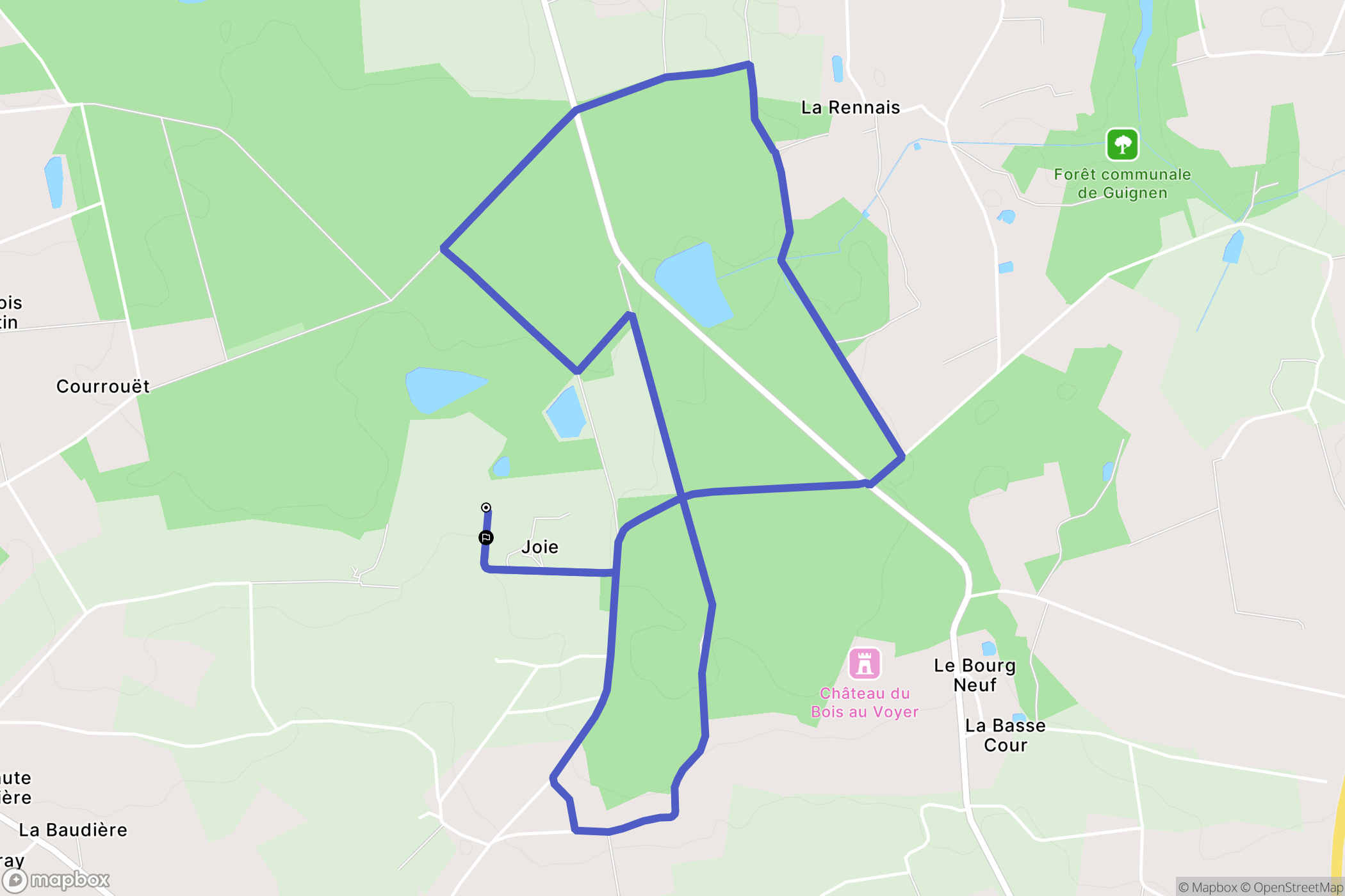 Lohéac : carte du parcours de randonnée - France
