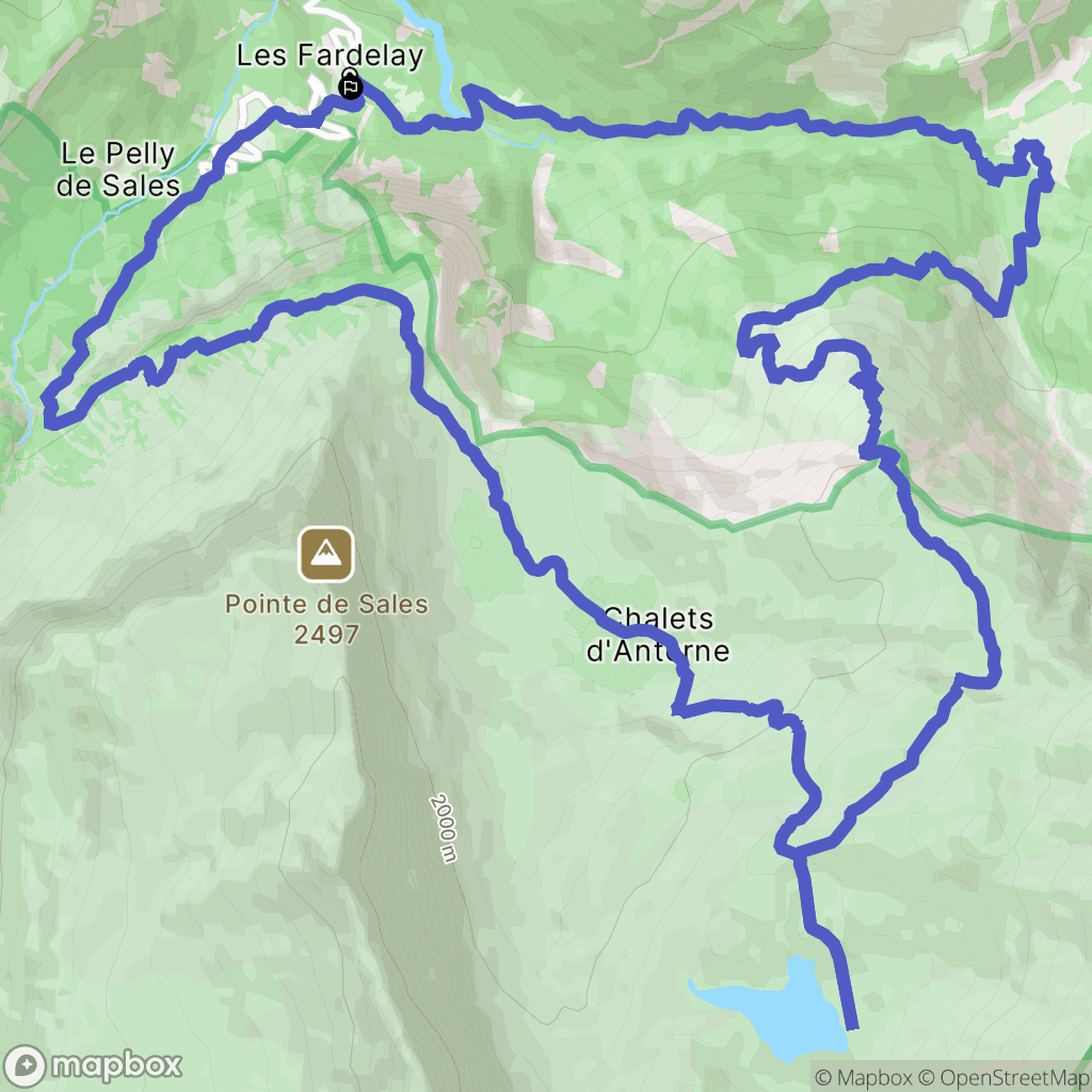 Les Fardelay, Sixt-Fer-à-Cheval : carte du parcours de randonnée - France