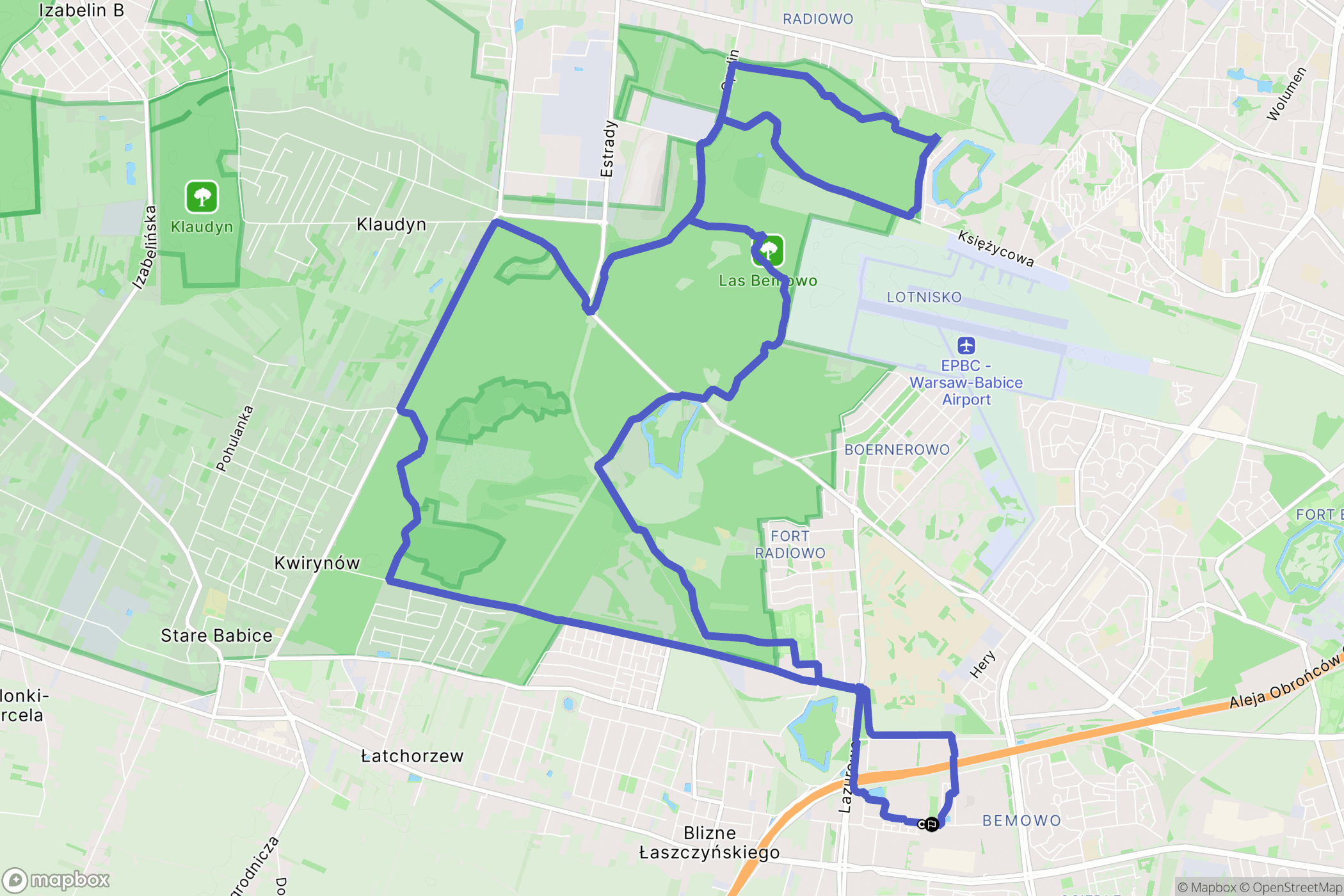 Warszawa: mapa trasy - Poland