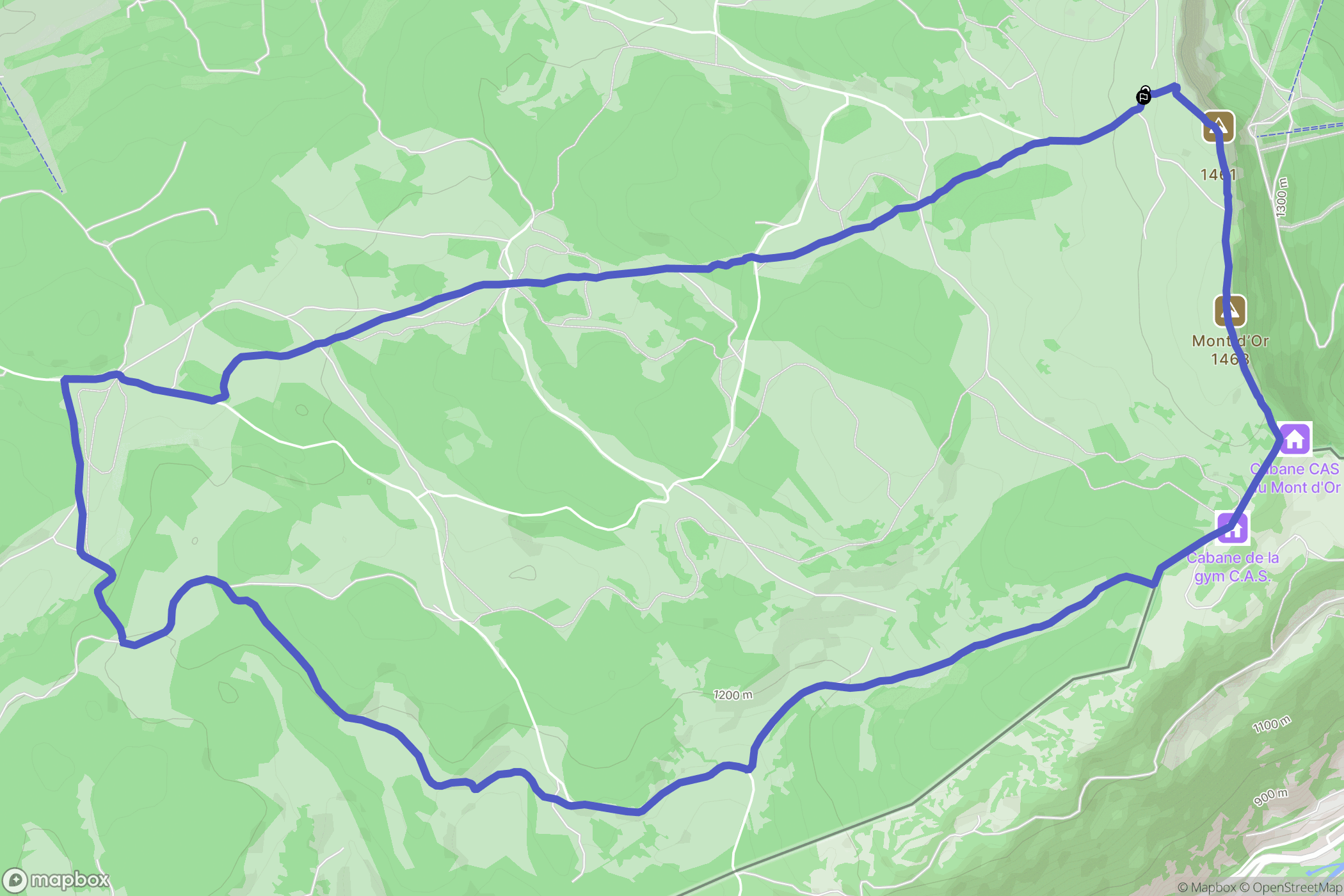Les Tavins : carte du parcours de randonnée - France