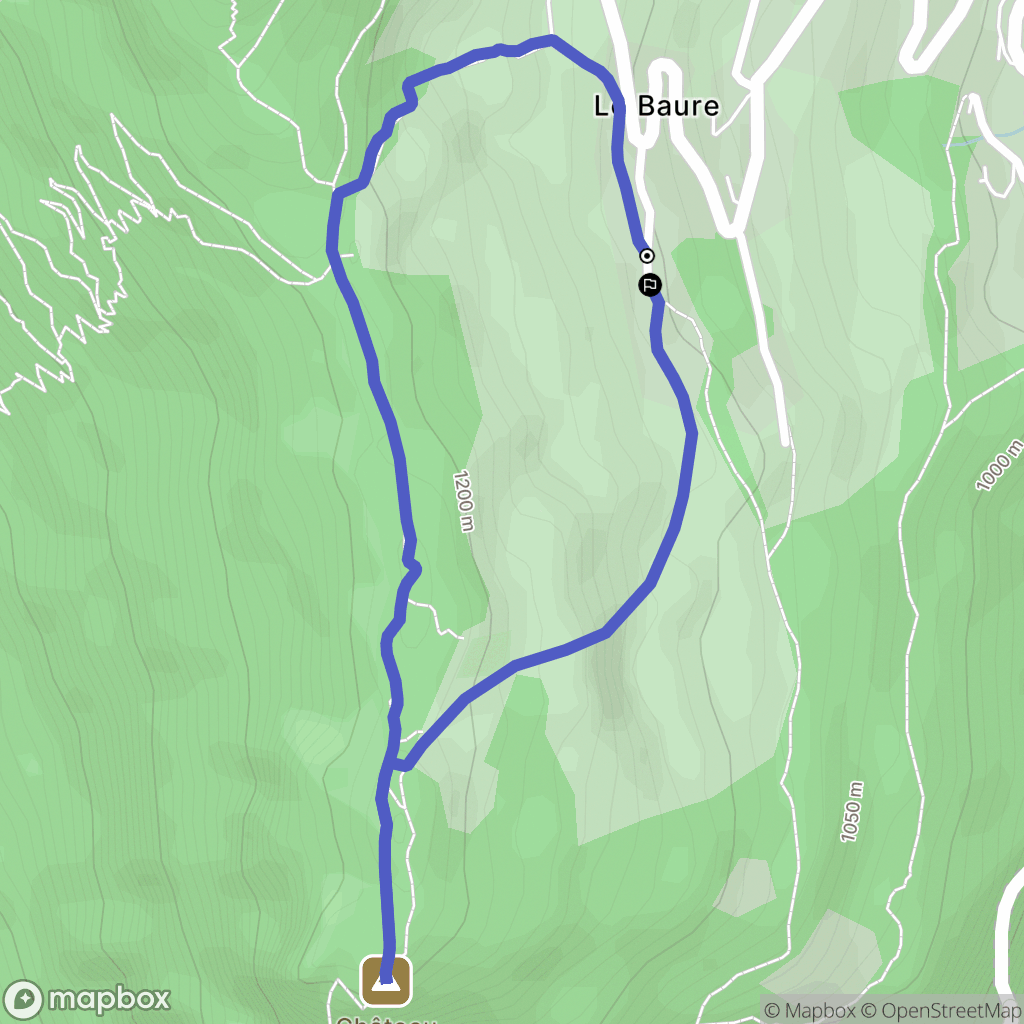 Le Baure : carte du parcours de randonnée - France