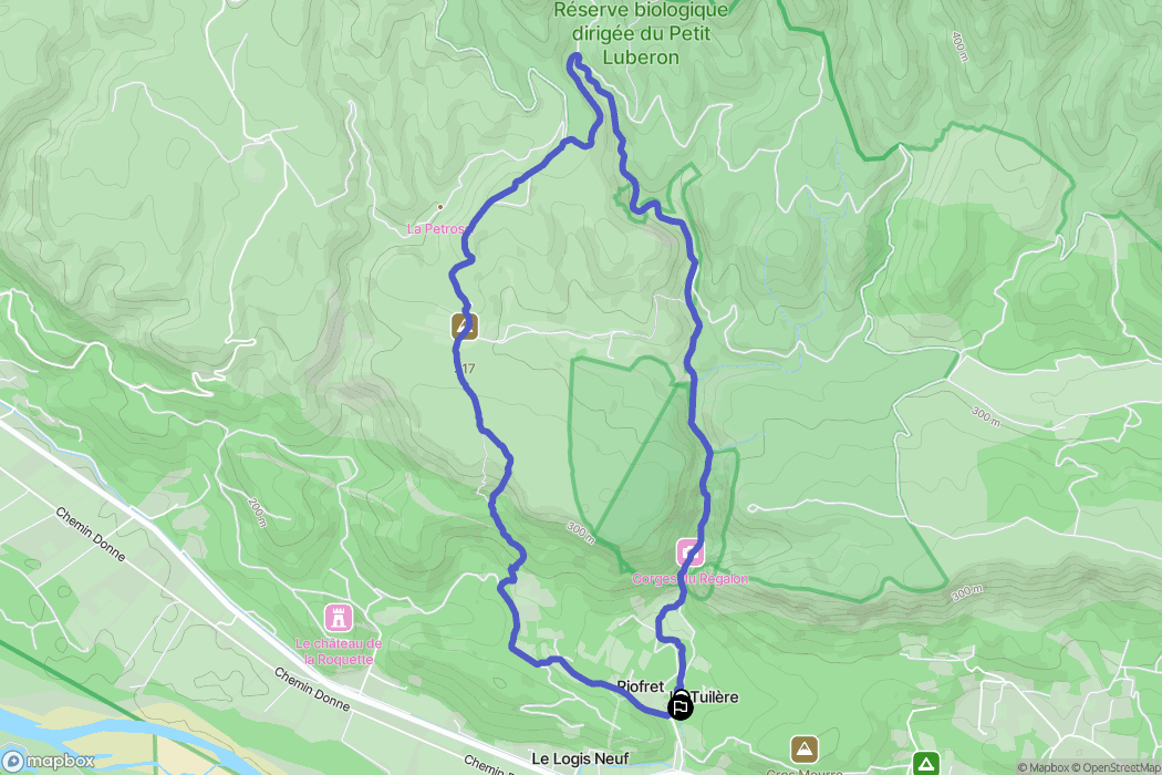 Le Logis Neuf, Mérindol : carte du parcours de randonnée - France